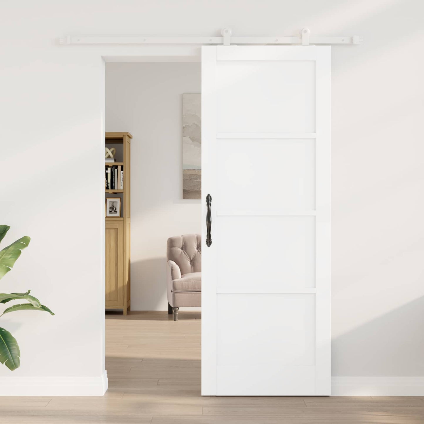 vidaXL Συρόμενη Πόρτα 78 x 211 cm Επεξεργασμένο Ξύλο Λευκό