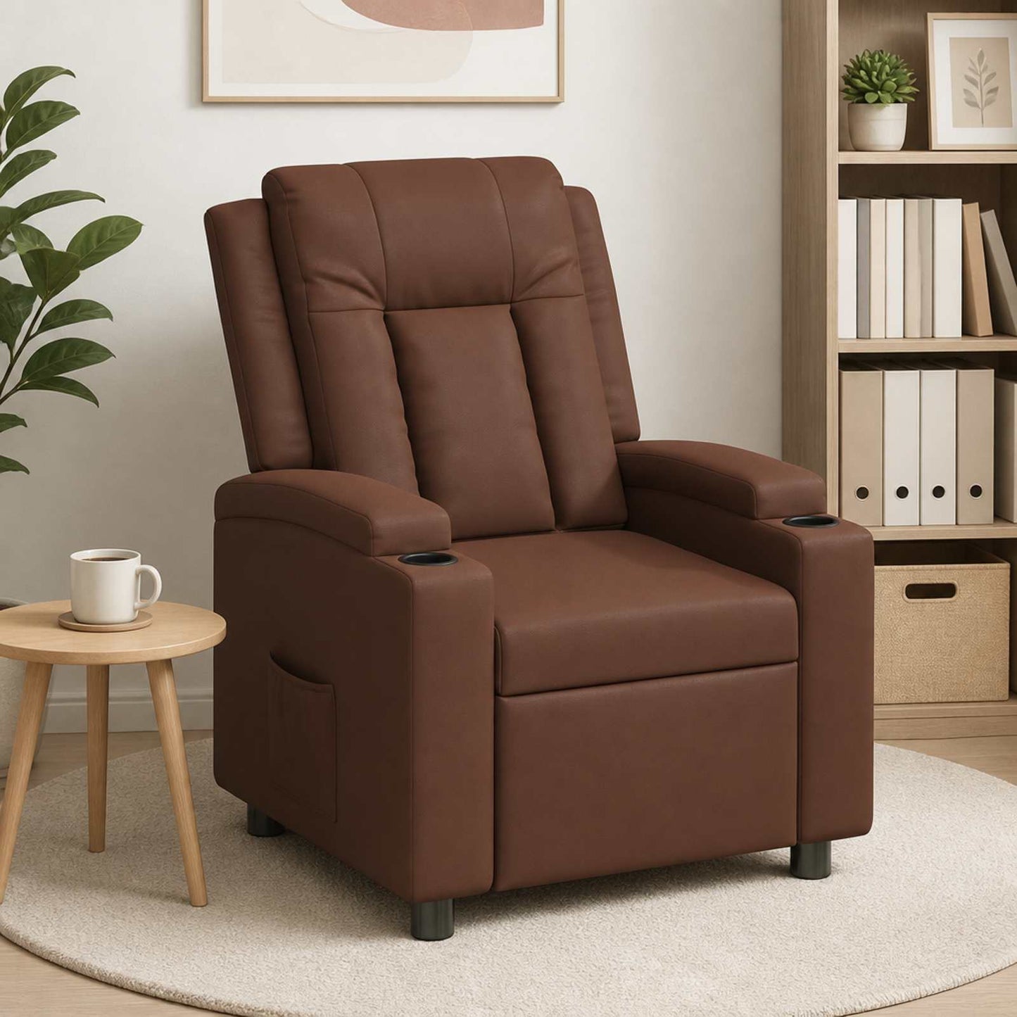vidaXL Ανακλινόμενη πολυθρόνα Καφέ 75 x 95 x 100 cm Ύφασμα