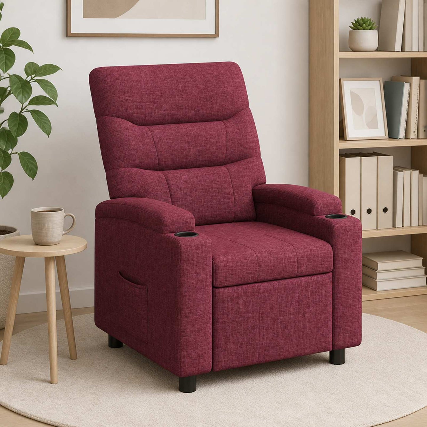 vidaXL Ανακλινόμενη πολυθρόνα Κόκκινο 75 x 95 x 103 cm Ύφασμα