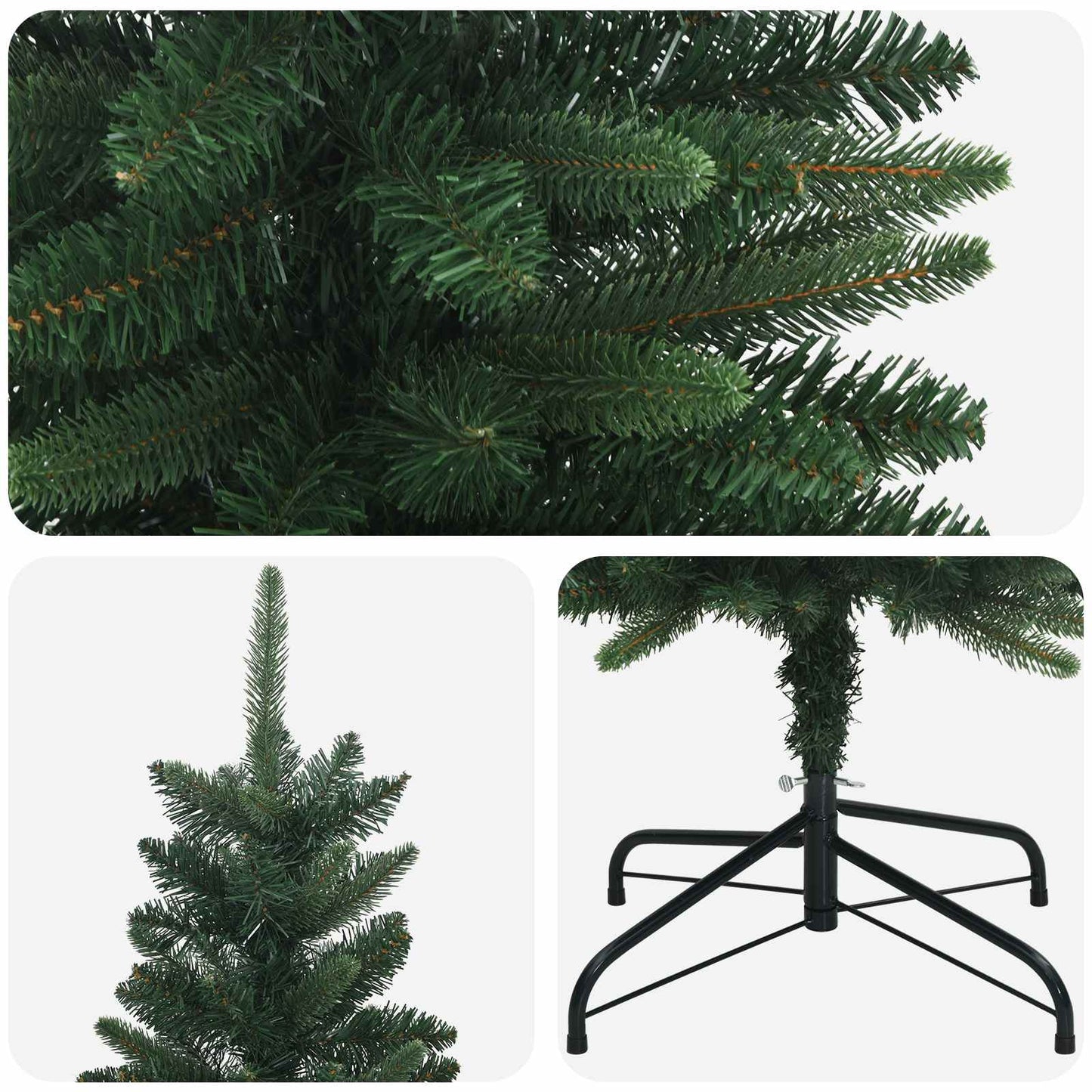 vidaXL Artificial Slim Christmas Tree 240 εκ. ΠΕ και PVC Πράσινο