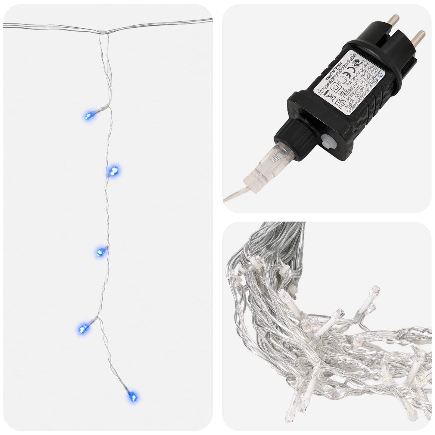 vidaXL Φωτάκια κουρτίνα 798 LED Μπλε 2000 x 72 cm