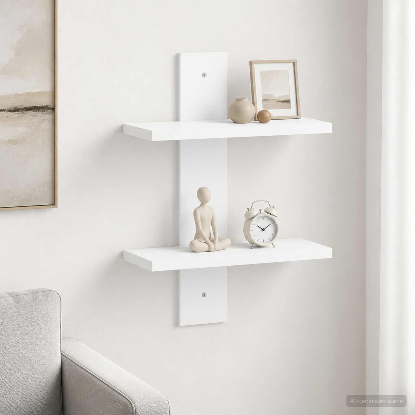 vidaXL Ράφι Τοίχου Λευκό 30 x 13,5 x 43 cm Επεξεργασμένο Ξύλο