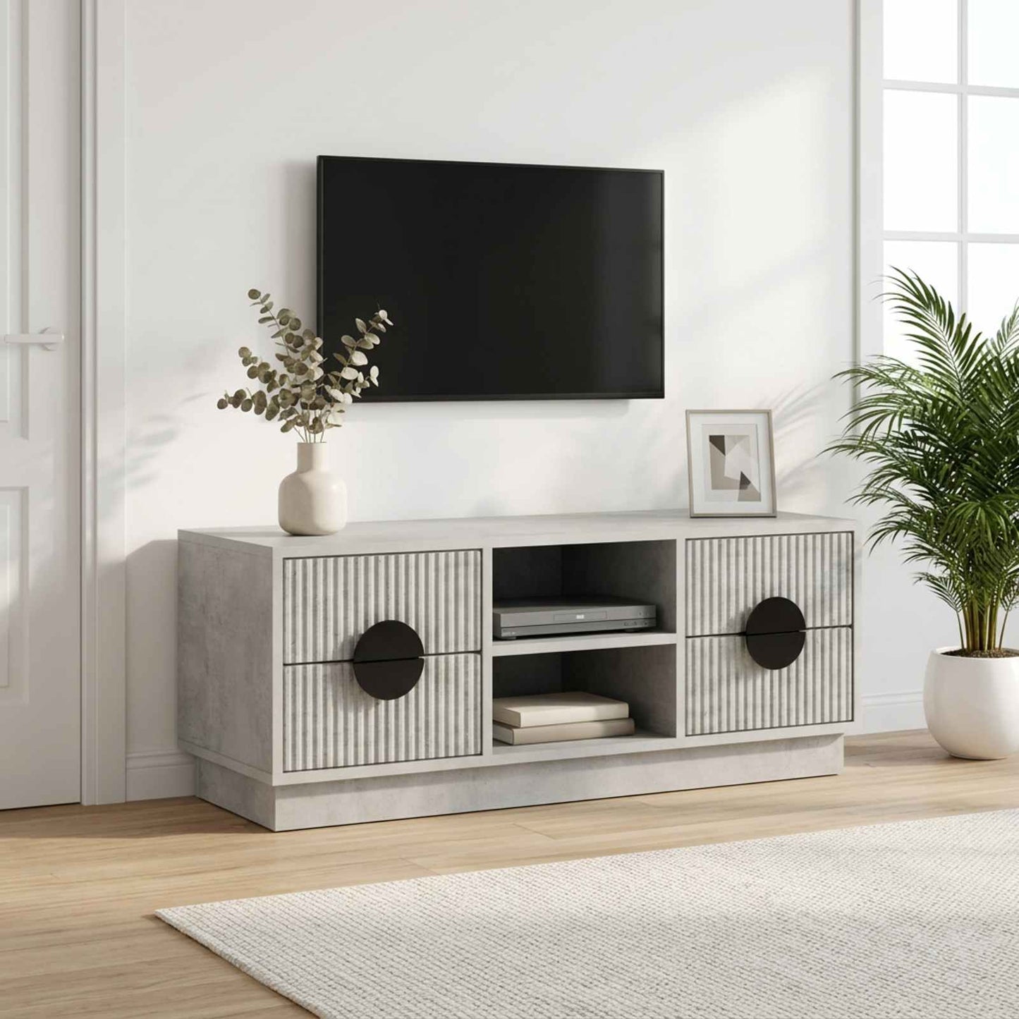 vidaXL Ντουλάπι TV VENRAY 101 x 36,5 x 40 cm Γκρι Σκυροδέματος