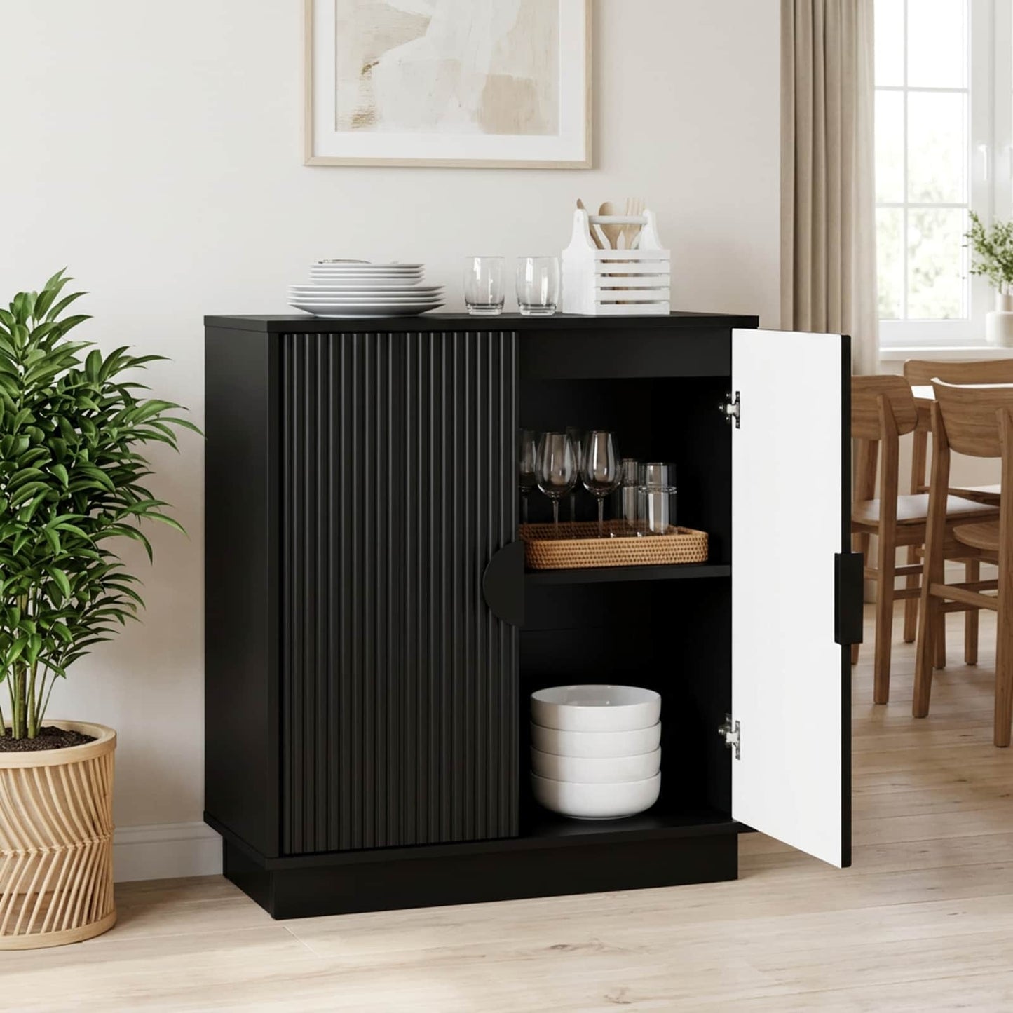 vidaXL Πλαϊνό γραφείο VENRAY Μαύρο 66 x 33 x 77,5 cm