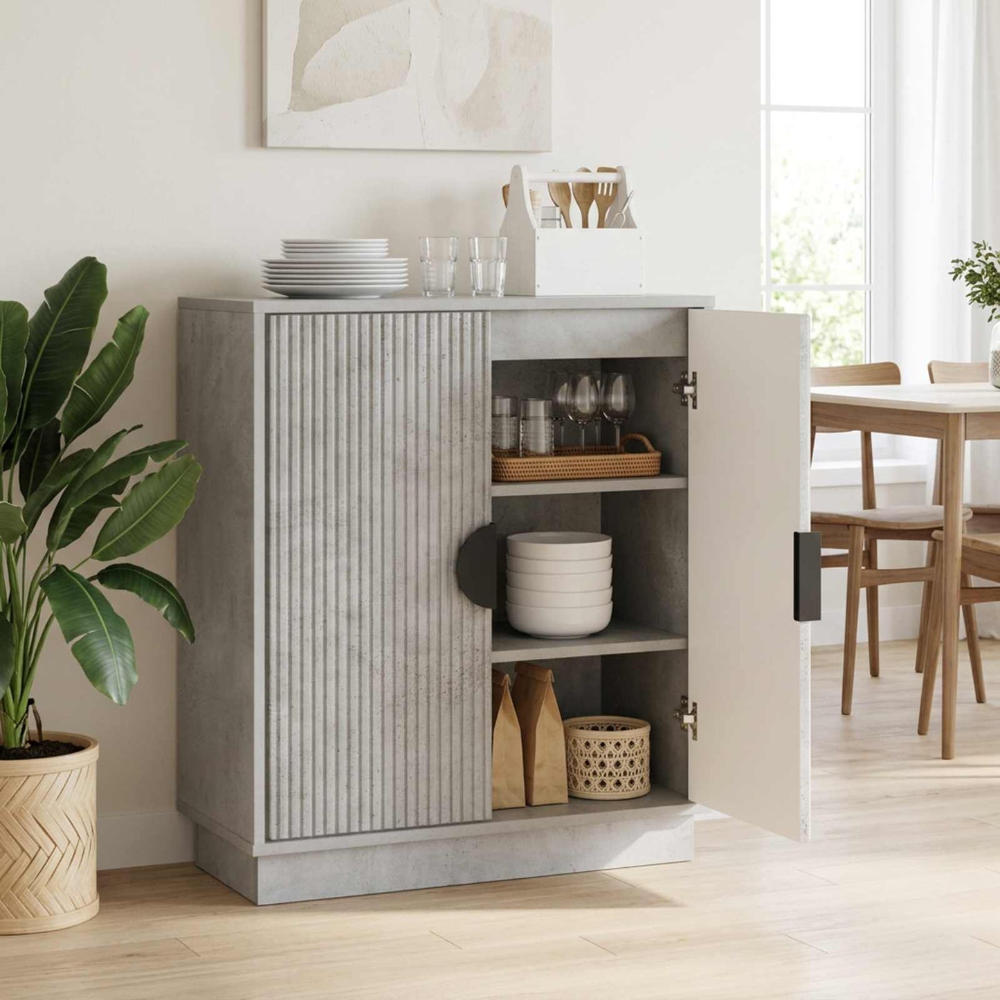vidaXL Πλαϊνό γραφείο VENRAY Γκρι Σκυροδέματος 66 x 33 x 77,5 cm