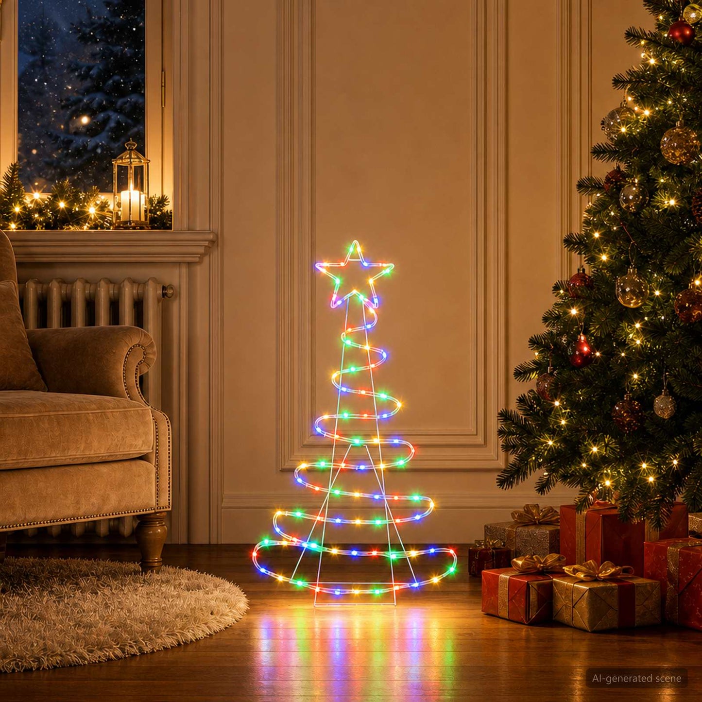 vidaXL Φωτιζόμενο χριστουγεννιάτικο δέντρο LED LOVIISA 100 LED