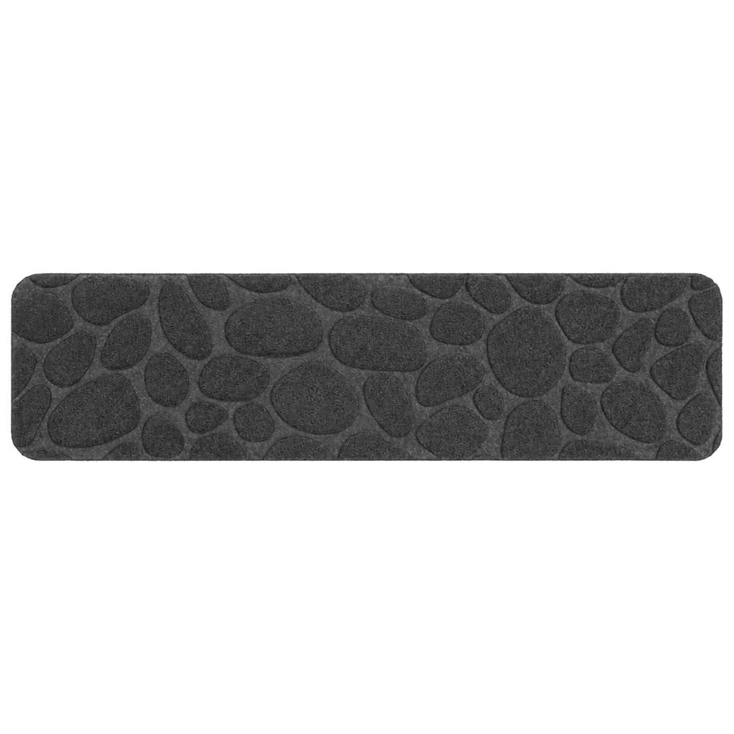 vidaXL Πατάκια σκάλας 15 τμχ. 76 x 20 cm Σκούρο Γκρι Πολυεστέρας