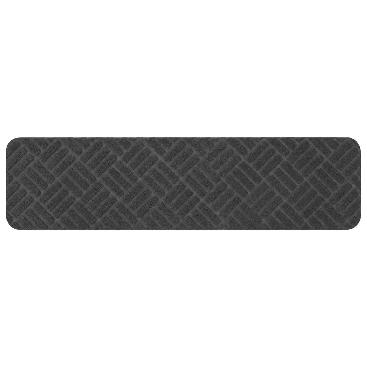 vidaXL Πατάκια σκάλας 15 τμχ. 76 x 20 cm Σκούρο Γκρι Πολυεστέρας