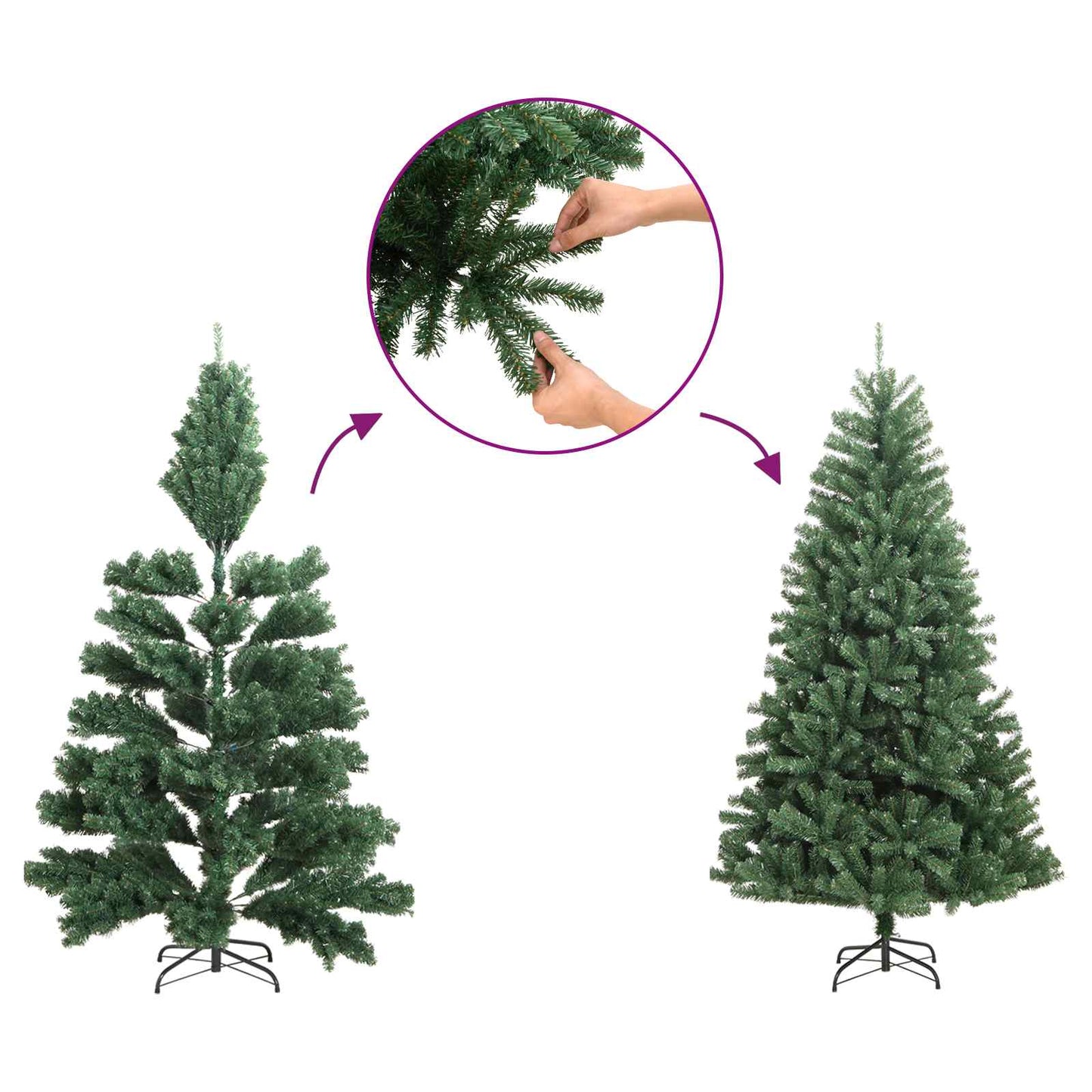 vidaXL Artificial Christmas Tree with Bauble 180 εκ. 300 LED