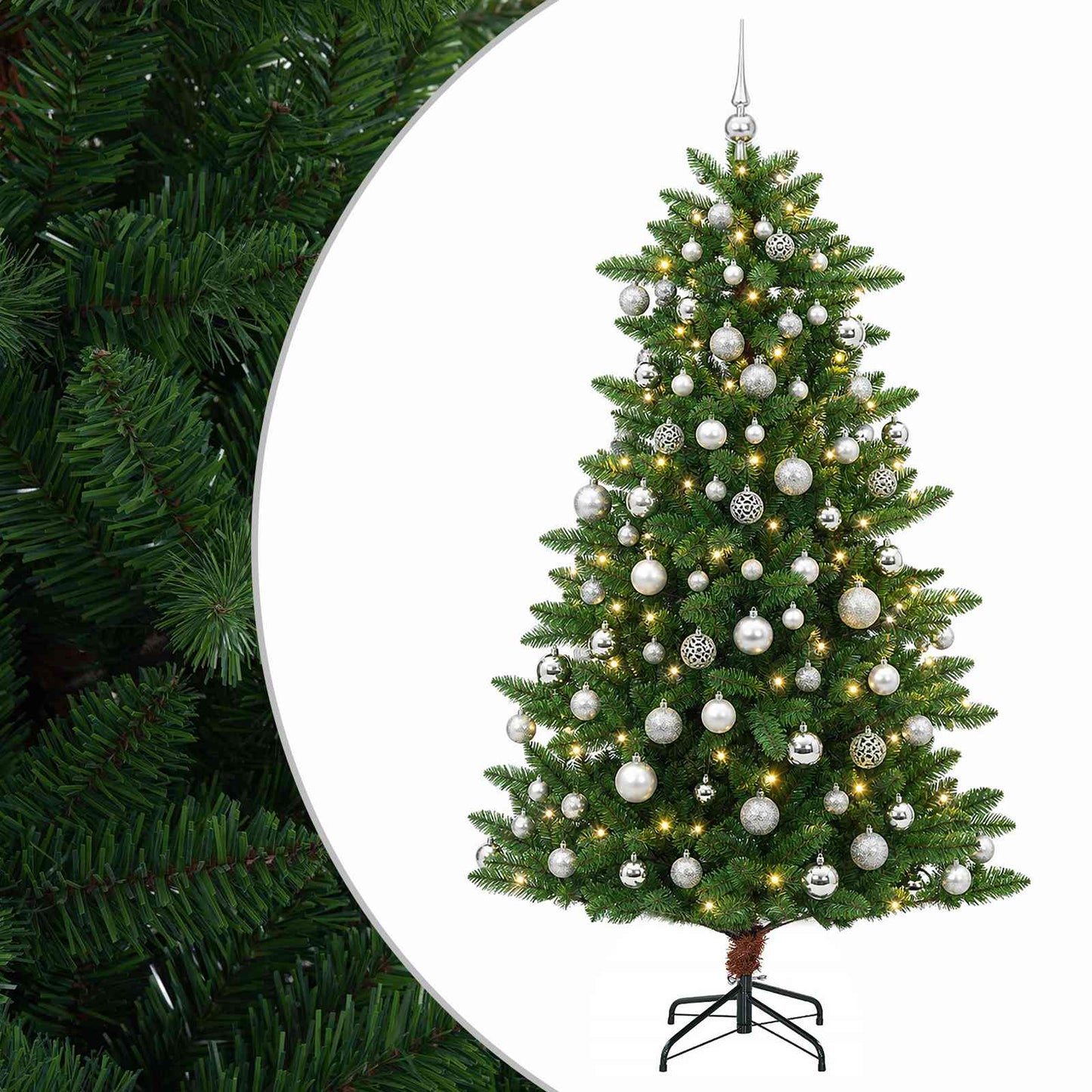 vidaXL Artificial Christmas Tree with Bauble 210 εκ. 300 LED