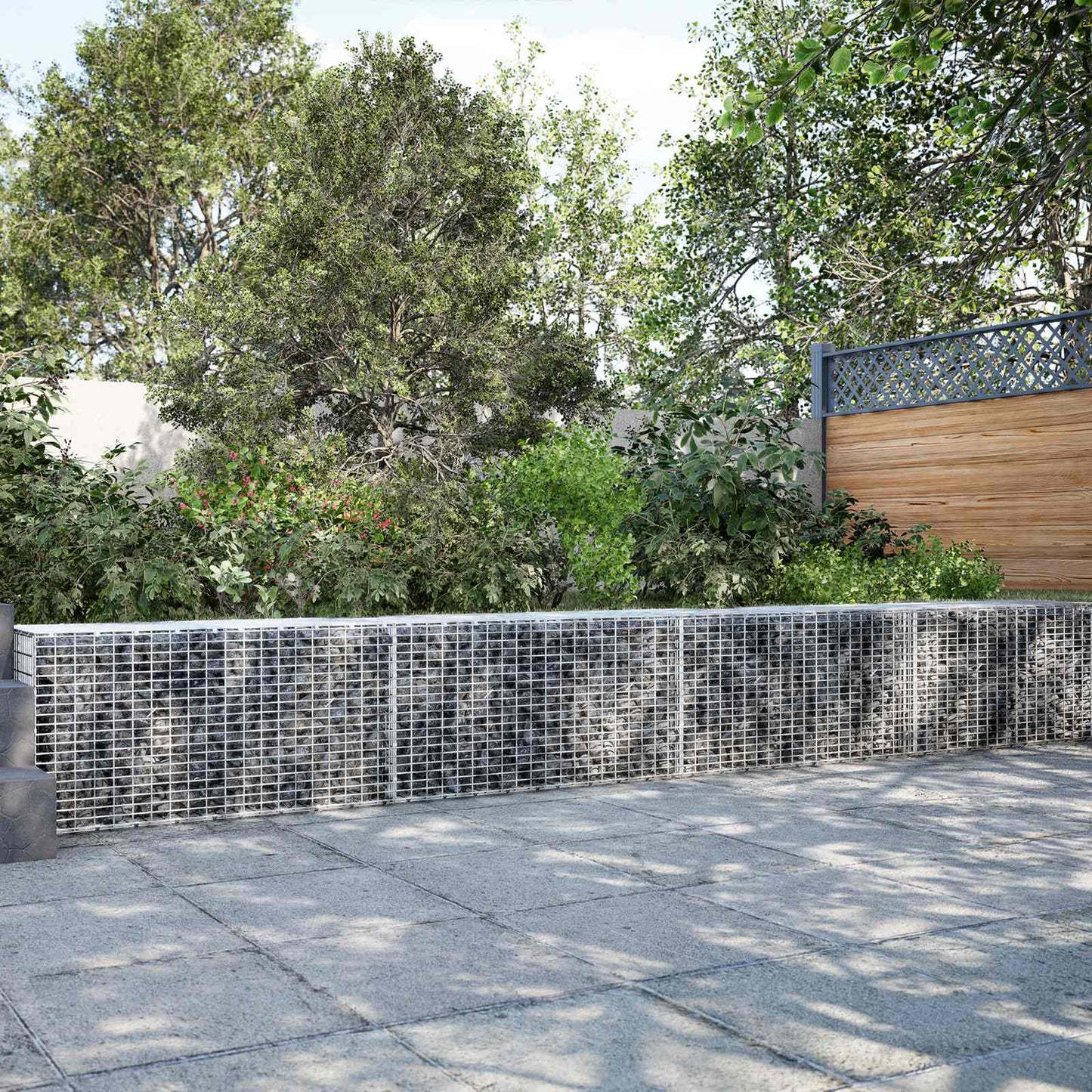 vidaXL Γκαμπιόν με σύρμα 5 mm και πλέγμα 5x2,5 cm 350x10x50 εκ