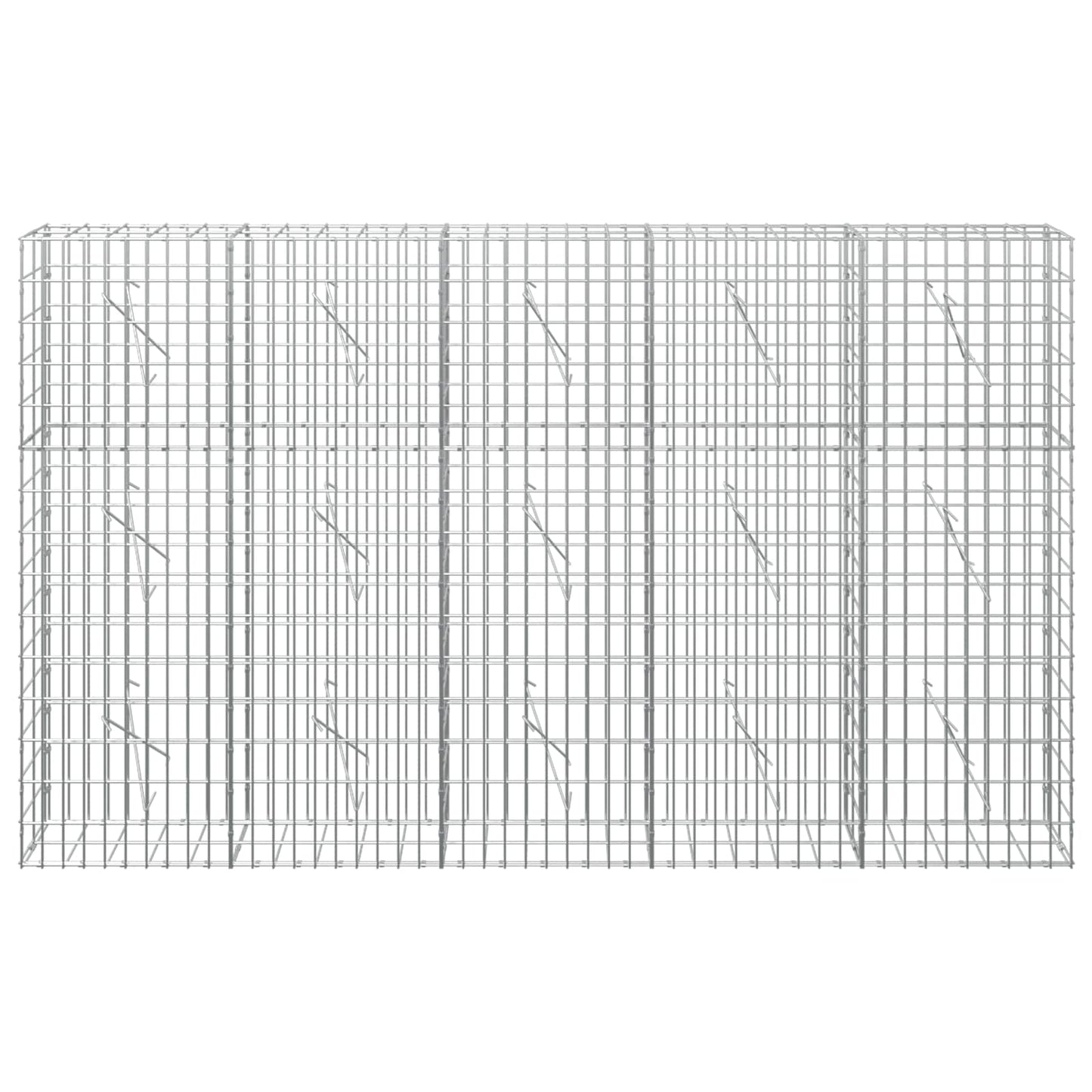 vidaXL Γκαμπιόν με σύρμα 5 mm και πλέγμα 5x10 cm 250x10x150 εκ