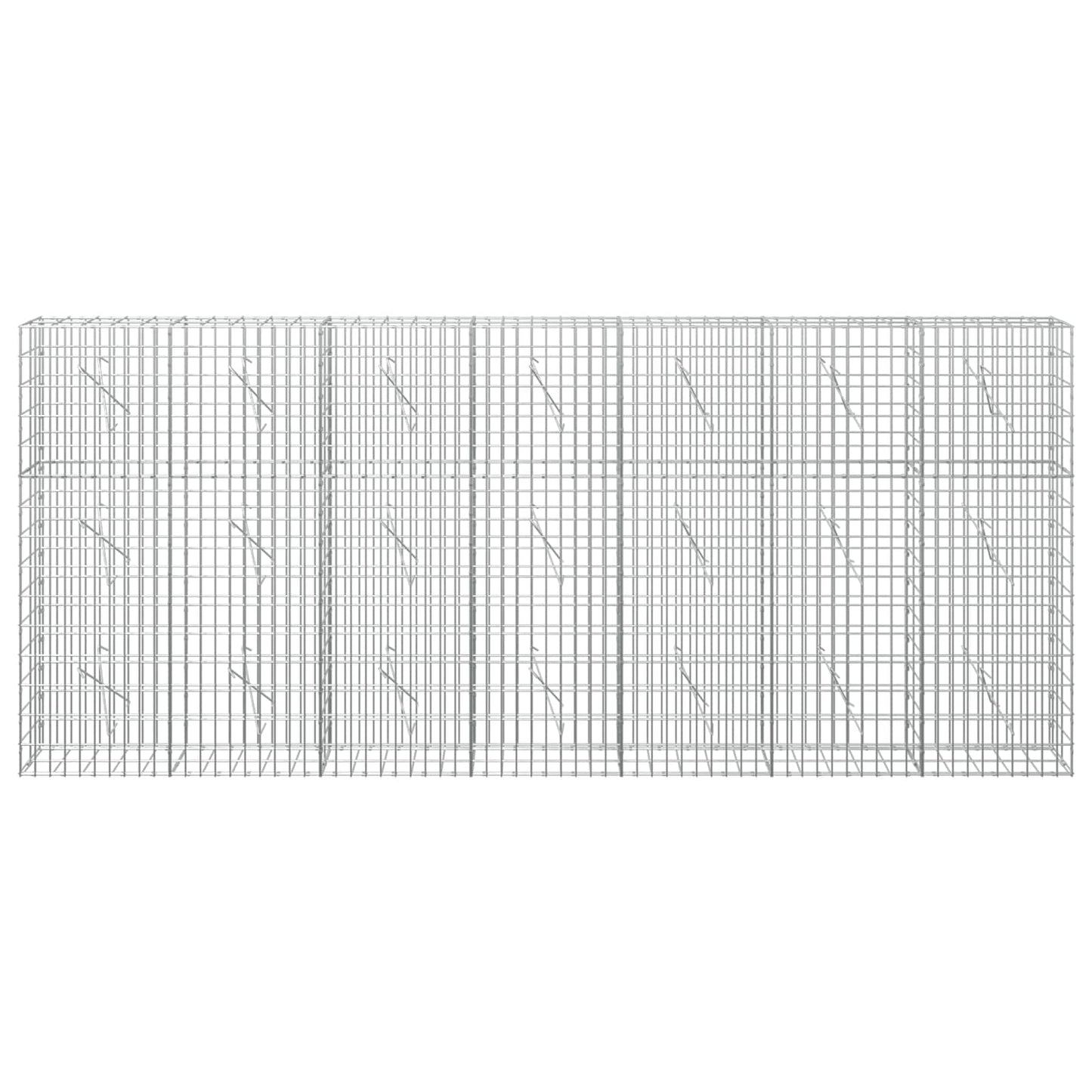 vidaXL Γκαμπιόν με σύρμα 5 mm και πλέγμα 5x10 cm 350x10x150 εκ