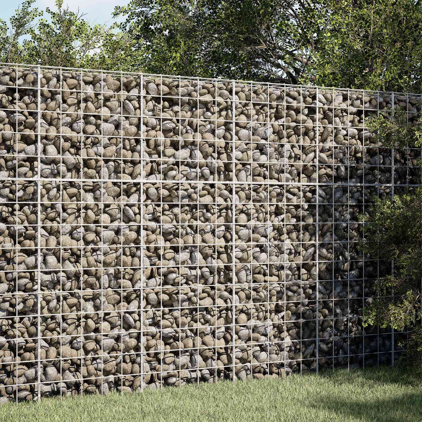 vidaXL Γκαμπιόν με σύρμα 5 mm και πλέγμα 10x10 cm 100x10x150 εκ