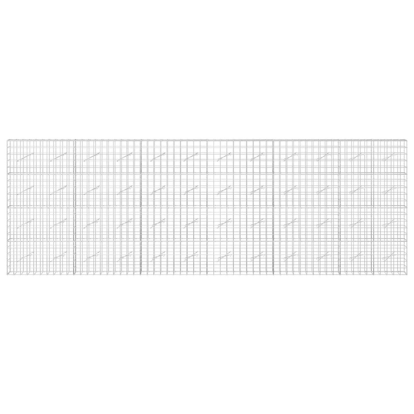 vidaXL Γκαμπιόν με σύρμα 5 mm και πλέγμα 10x10 cm 600x10x200 εκ