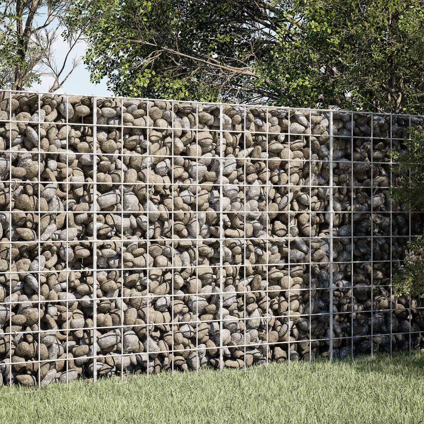 vidaXL Γκαμπιόν με σύρμα 5 mm και πλέγμα 10x10 cm 100x20x100 εκ.