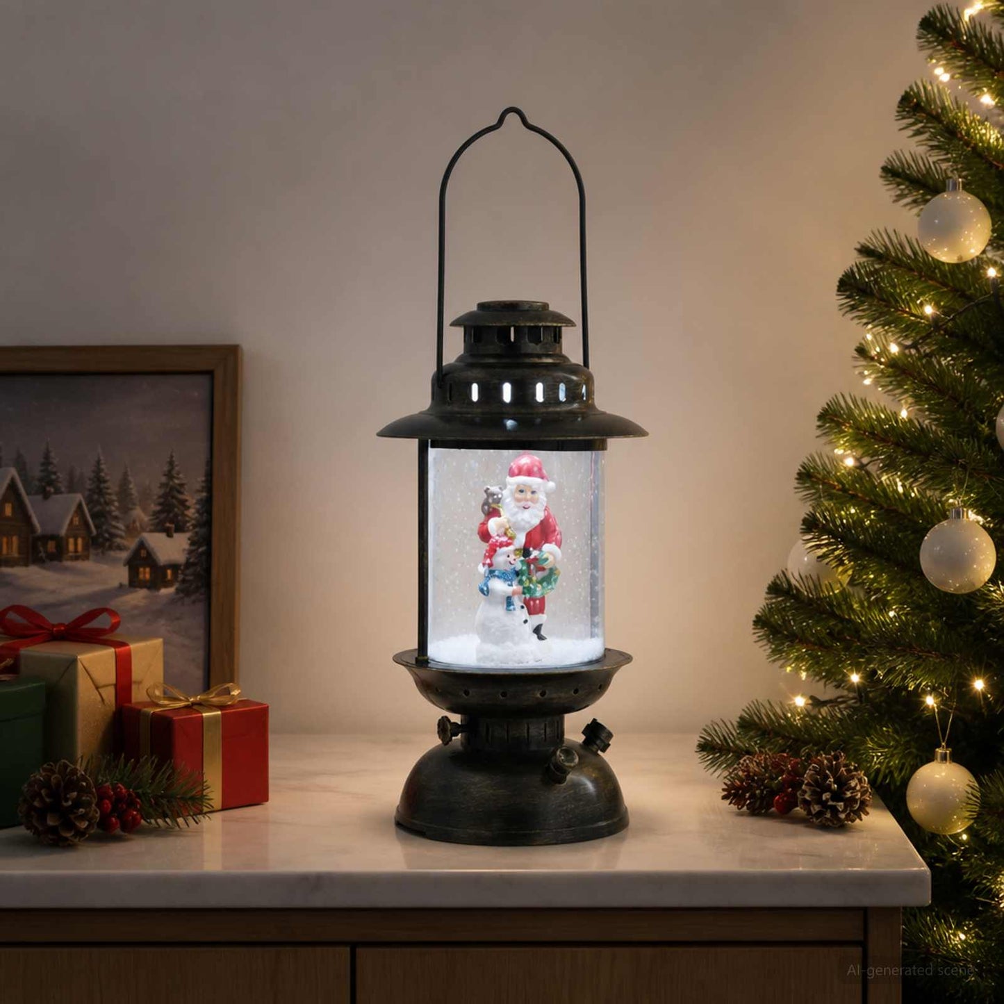 vidaXL Christmas Lantern ESPOO Ψυχρό λευκό Ø 21 x 40,5 cm