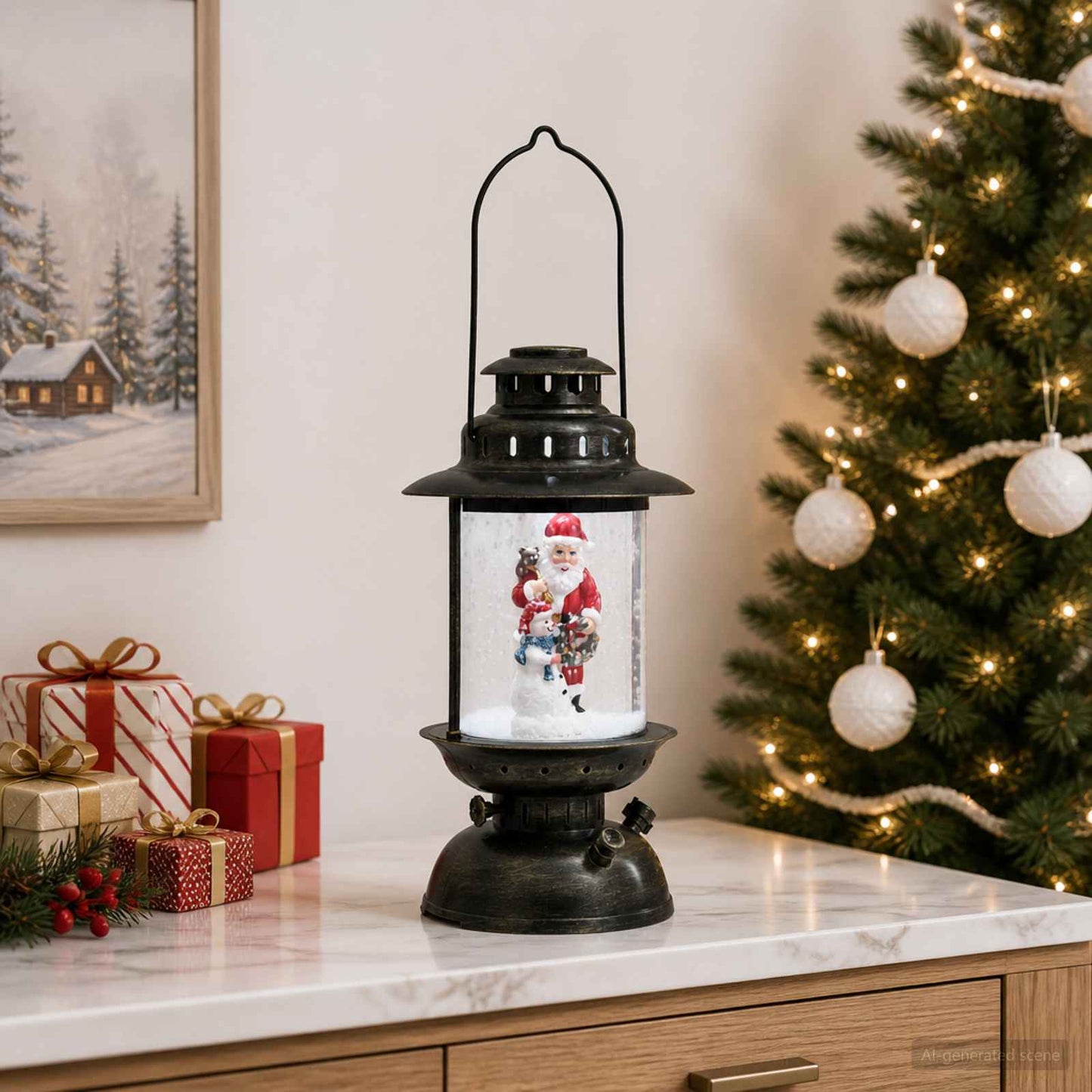 vidaXL Christmas Lantern ESPOO Ψυχρό λευκό Ø 21 x 40,5 cm