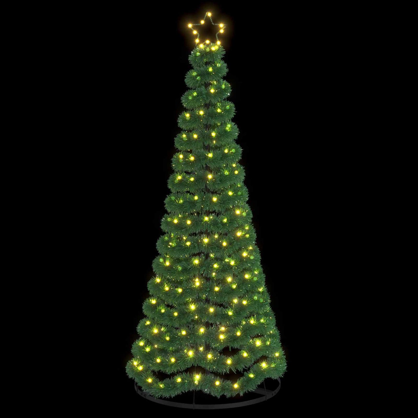 vidaXL Χριστουγεννιάτικο δέντρο με tinsel, LED και βάση EKENAS 180 εκ.