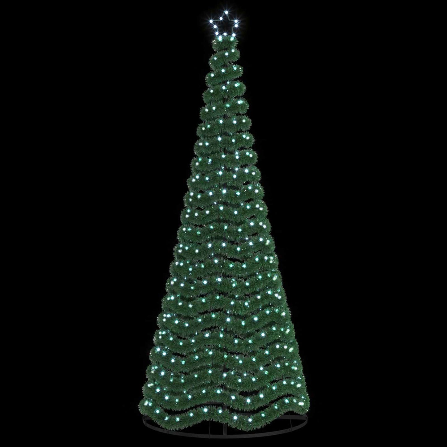 vidaXL Χριστουγεννιάτικο δέντρο με tinsel, LED και βάση EKENAS 250 εκ.