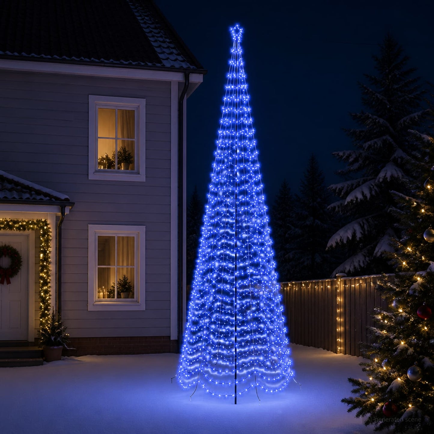 vidaXL LED χριστουγεννιάτικο δέντρο σπιράλ με καρφί EKENAS 500 εκ.