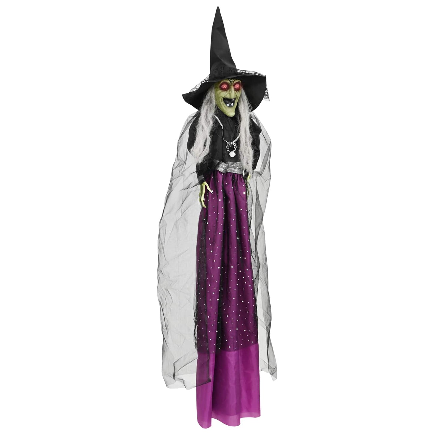 vidaXL Κρεμαστή μάγισσα Halloween SPOOKA Μοβ 30 x 133 cm