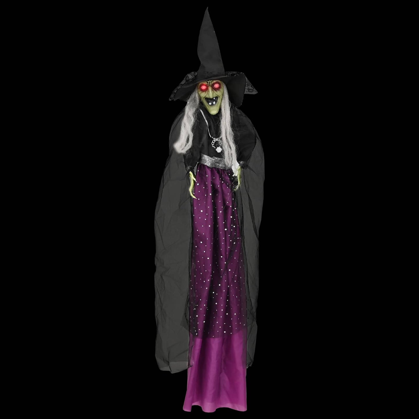 vidaXL Κρεμαστή μάγισσα Halloween SPOOKA Μοβ 30 x 133 cm
