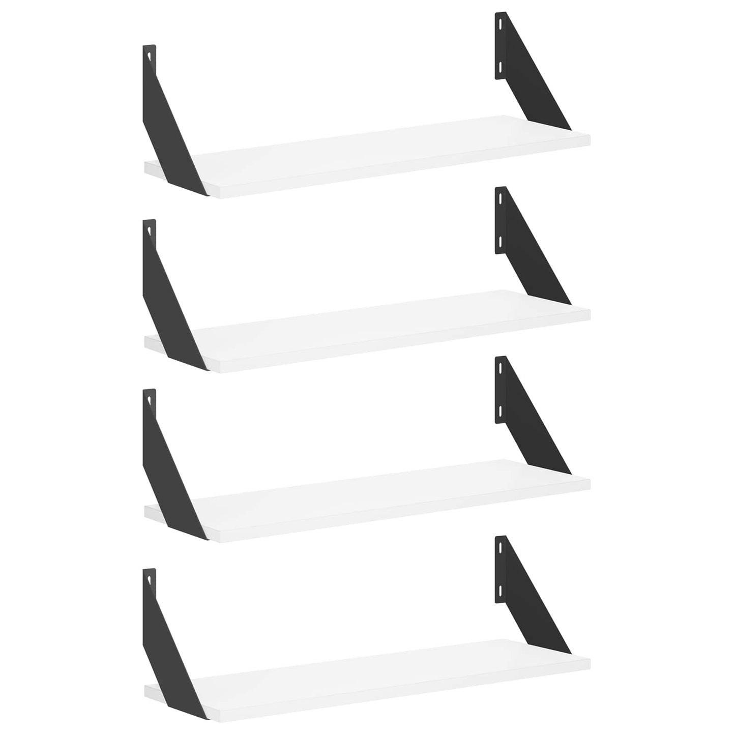 vidaXL Ράφια Τοίχου 4 τμχ. Λευκό 60 x 20 x 17 cm