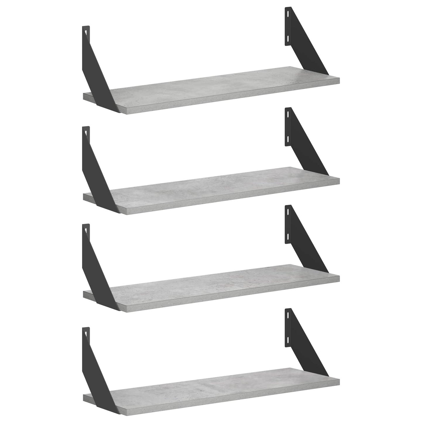 vidaXL Ράφια Τοίχου 4 τμχ. Γκρι Σκυροδέματος 60 x 20 x 17 cm