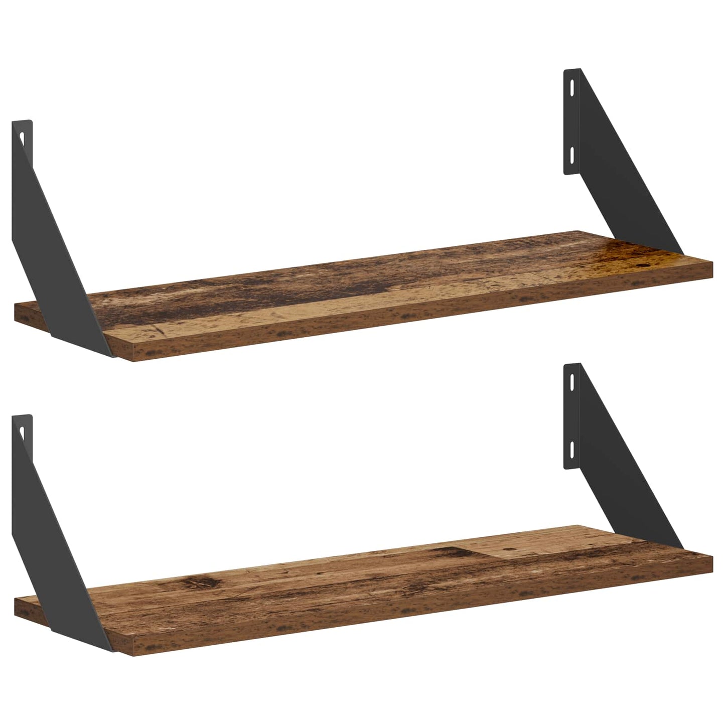 vidaXL Ράφια Τοίχου 2 τμχ. Παλαιωμένο ξύλο 60 x 20 x 17 cm
