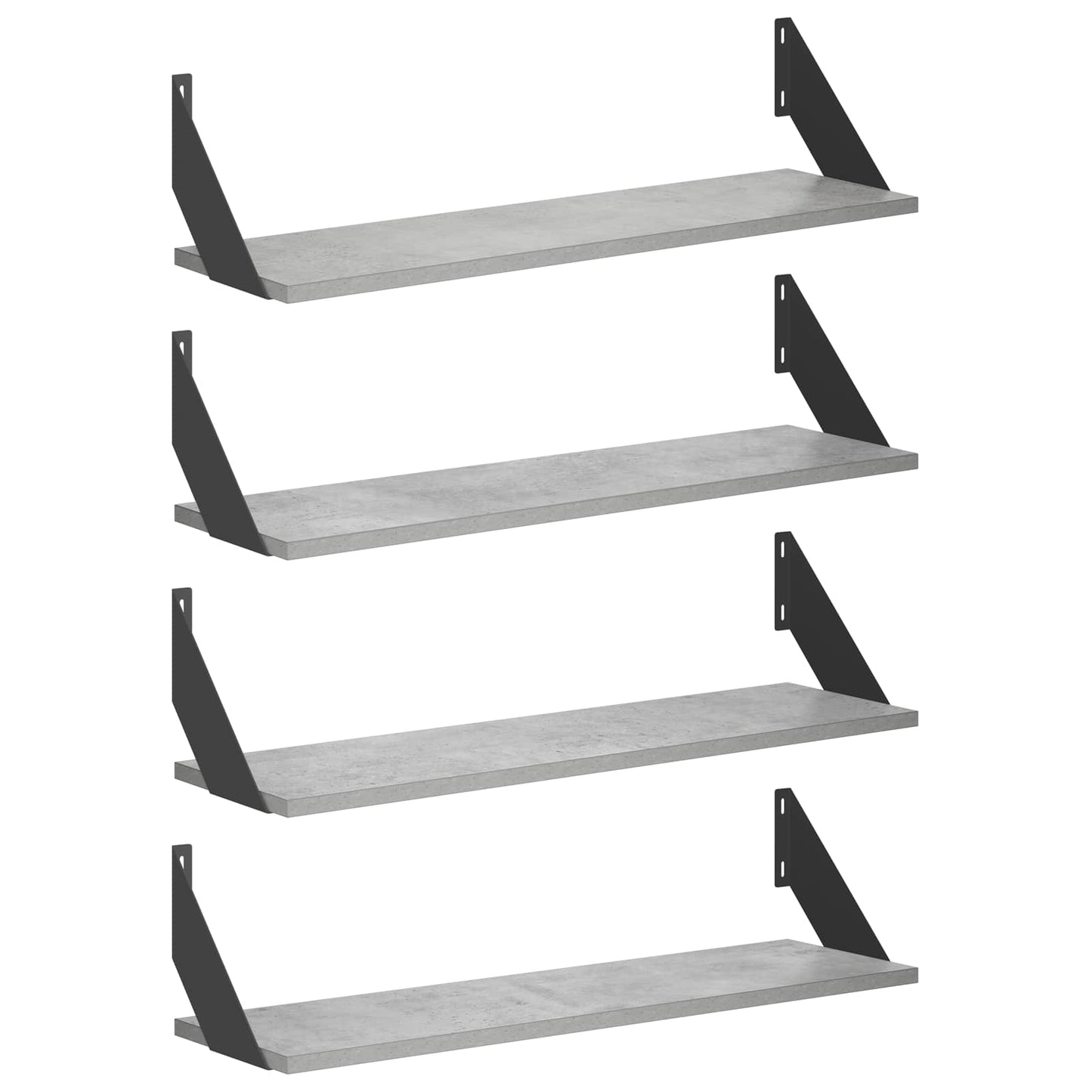 vidaXL Ράφια Τοίχου 4 τμχ. Γκρι Σκυροδέματος 70 x 20 x 17 cm