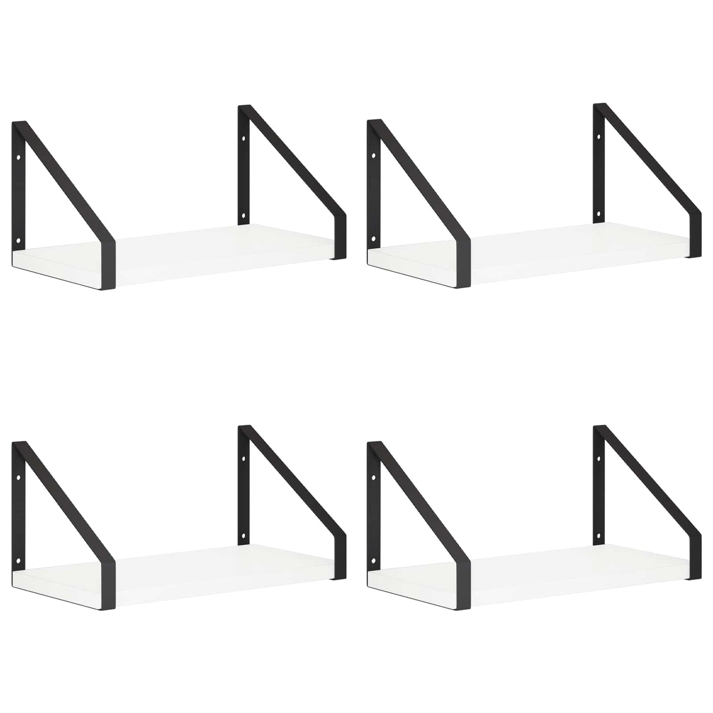 vidaXL Ράφια Τοίχου 4 τμχ. Λευκό 30 x 16 x 15,5 cm