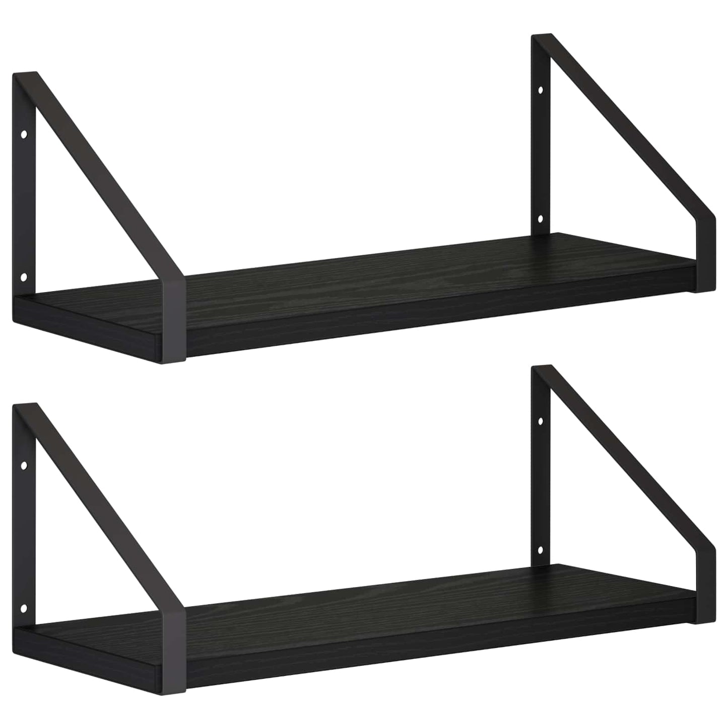 vidaXL Ράφια Τοίχου 2 τμχ. Μαύρη Δρυς 40 x 16 x 15,5 cm