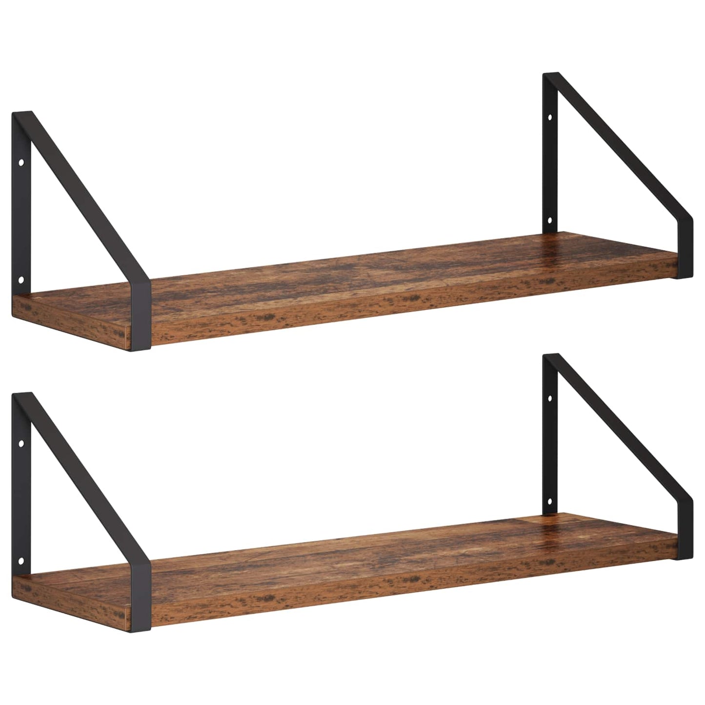 vidaXL Ράφια Τοίχου 2 τμχ. Παλαιωμένο ξύλο 50 x 16 x 15,5 cm