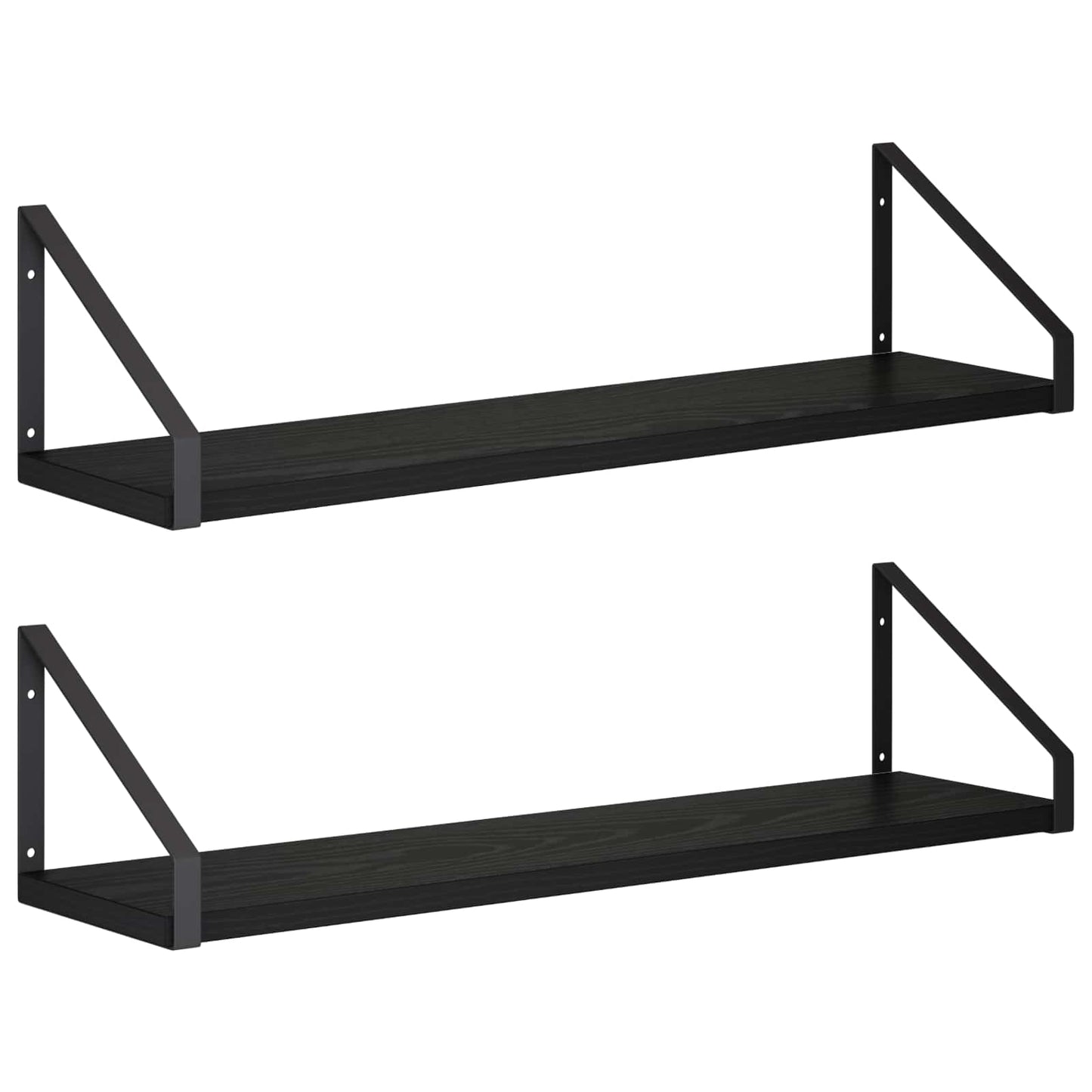 vidaXL Ράφια Τοίχου 2 τμχ. Μαύρη Δρυς 60 x 16 x 15,5 cm