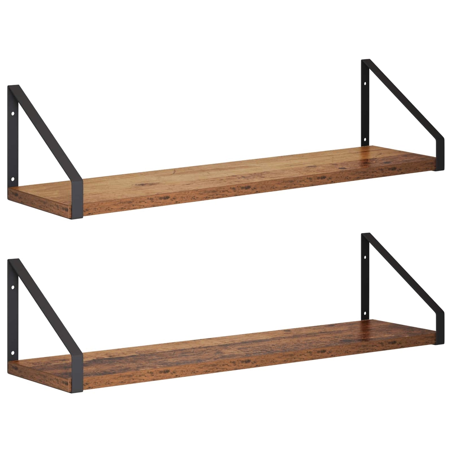 vidaXL Ράφια Τοίχου 2 τμχ. Παλαιωμένο ξύλο 60 x 16 x 15,5 cm