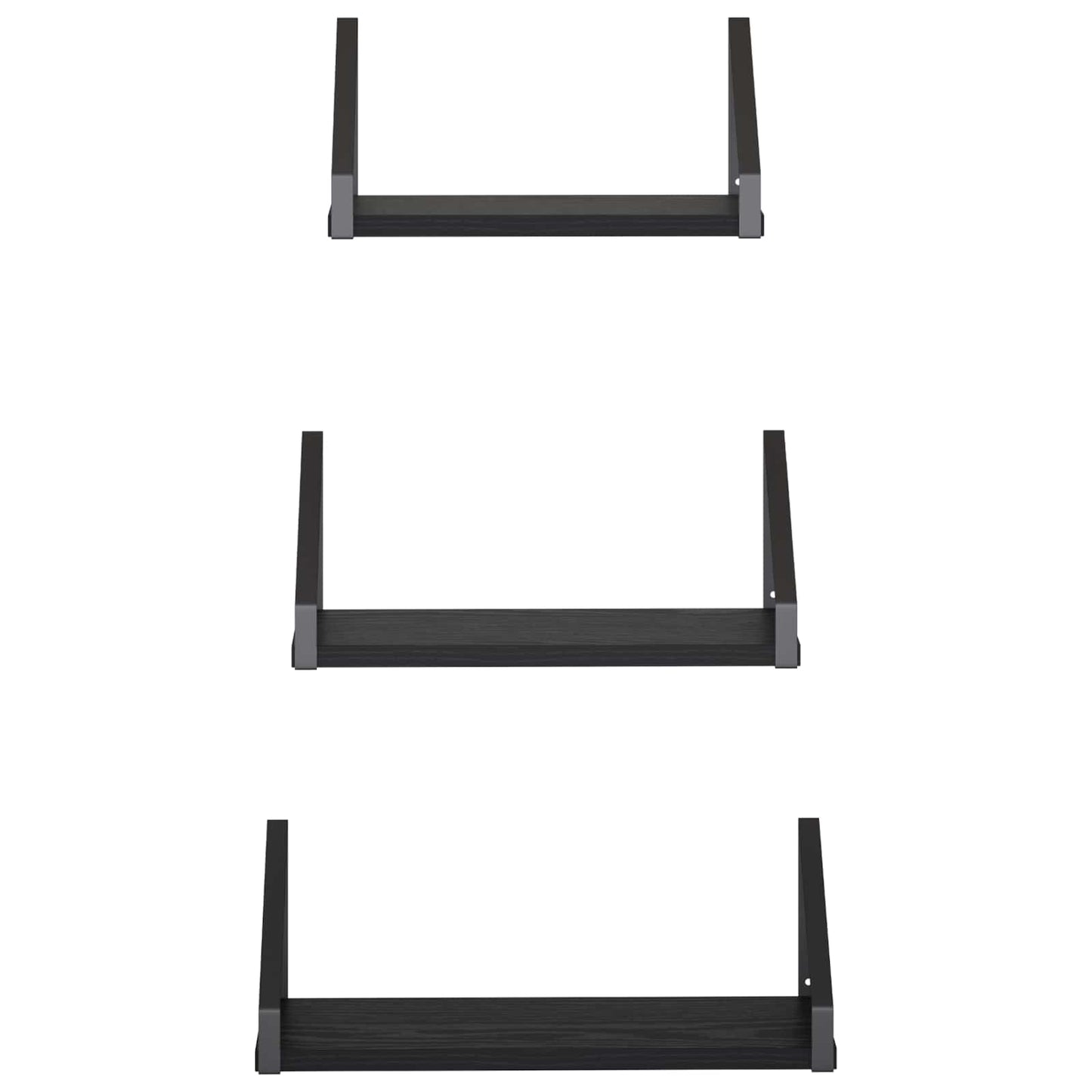 vidaXL Ράφια Τοίχου 3 τμχ. Μαύρη Δρυς 40 x 16 x 15,5 cm