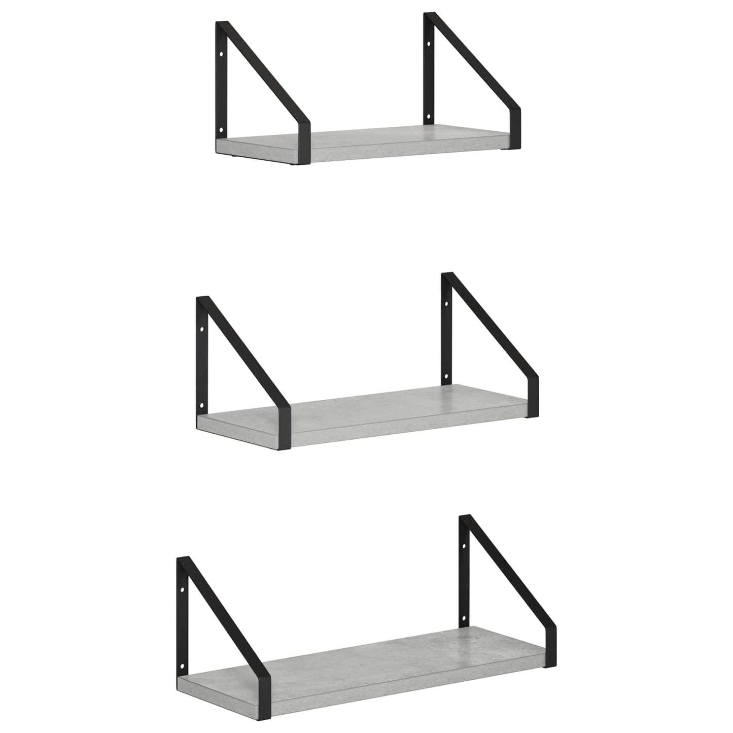 vidaXL Ράφια Τοίχου 3 τμχ. Γκρι Σκυροδέματος 40 x 16 x 15,5 cm