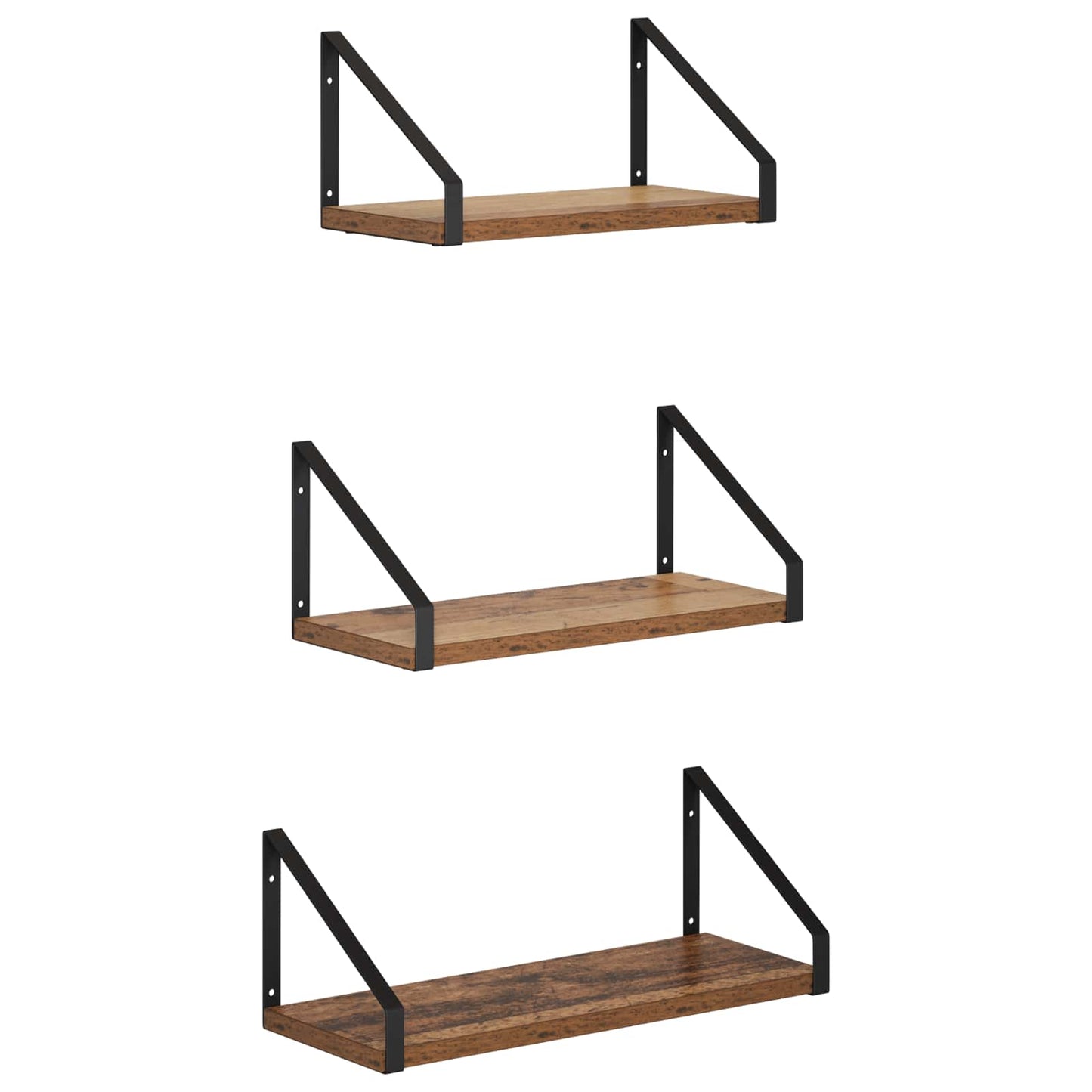 vidaXL Ράφια Τοίχου 3 τμχ. Παλαιωμένο ξύλο 40 x 16 x 15,5 cm