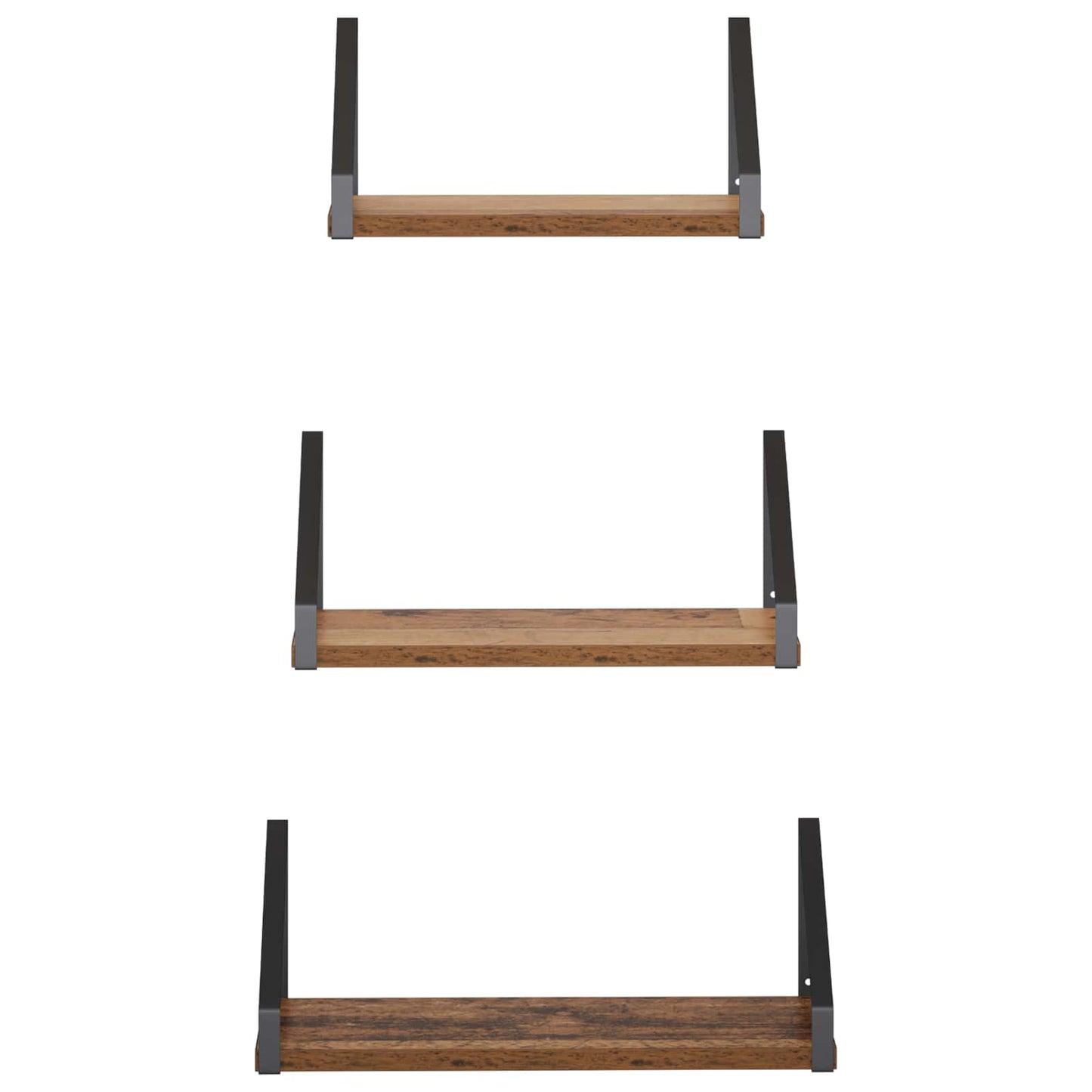 vidaXL Ράφια Τοίχου 3 τμχ. Παλαιωμένο ξύλο 40 x 16 x 15,5 cm