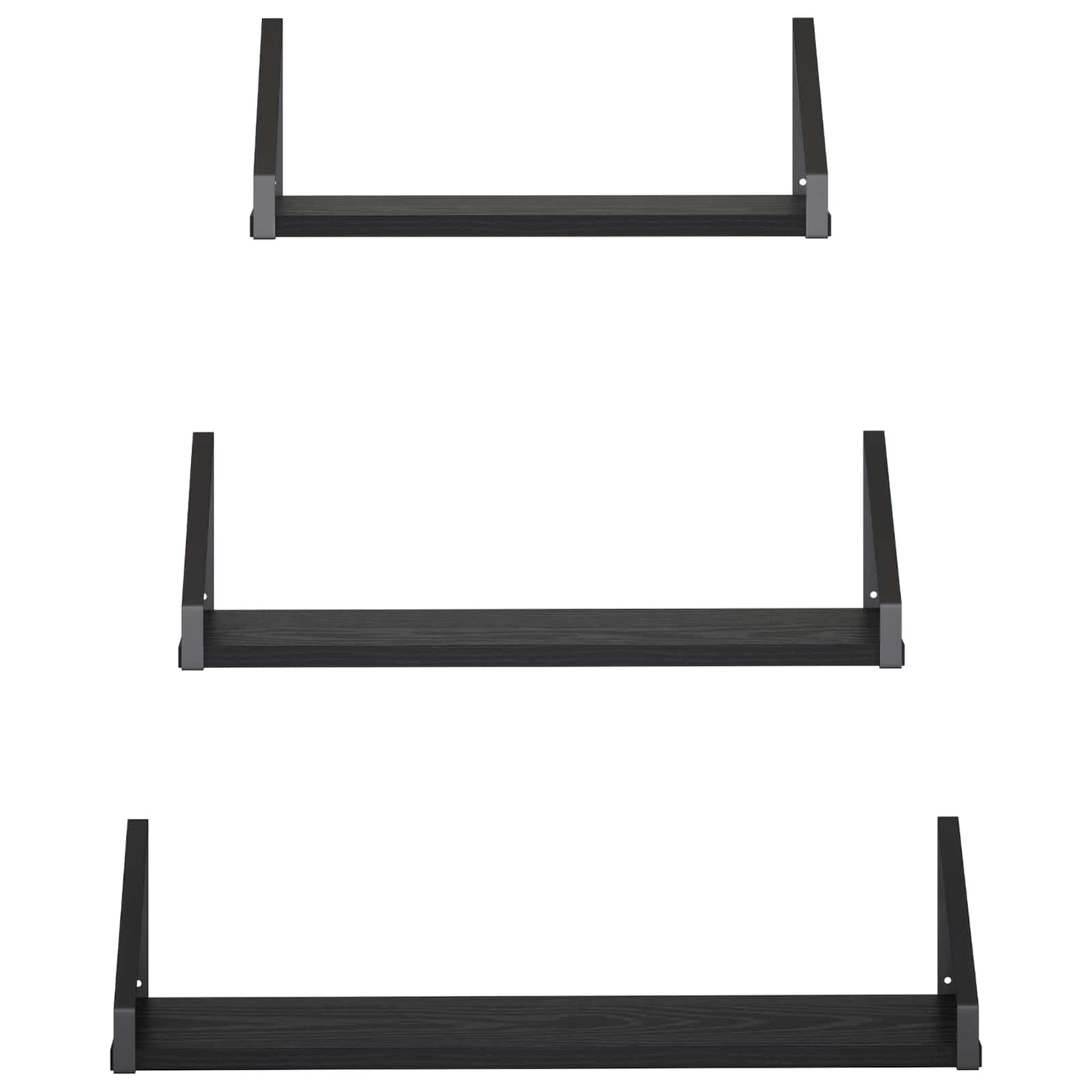 vidaXL Ράφια Τοίχου 3 τμχ. Μαύρη Δρυς 60 x 16 x 15,5 cm