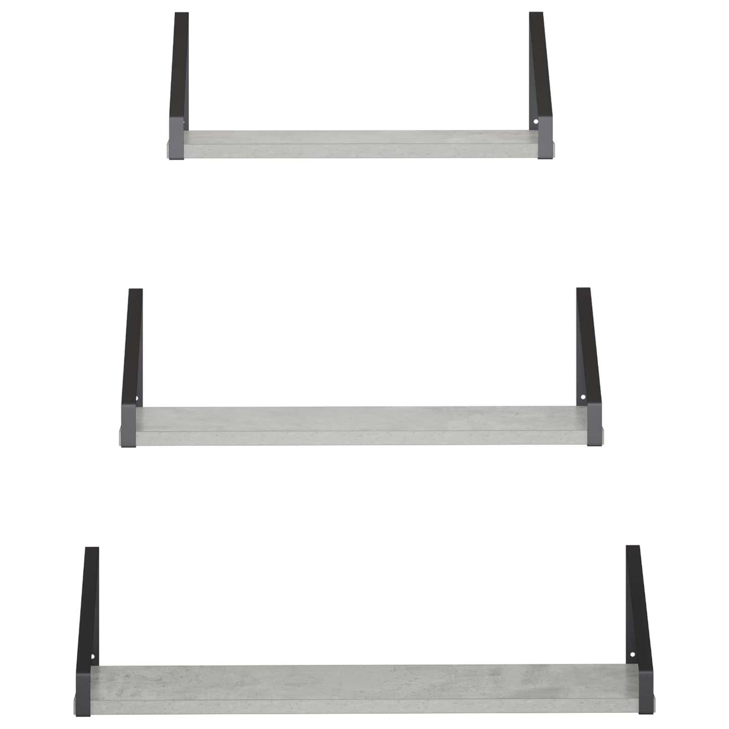 vidaXL Ράφια Τοίχου 3 τμχ. Γκρι Σκυροδέματος 60 x 16 x 15,5 cm