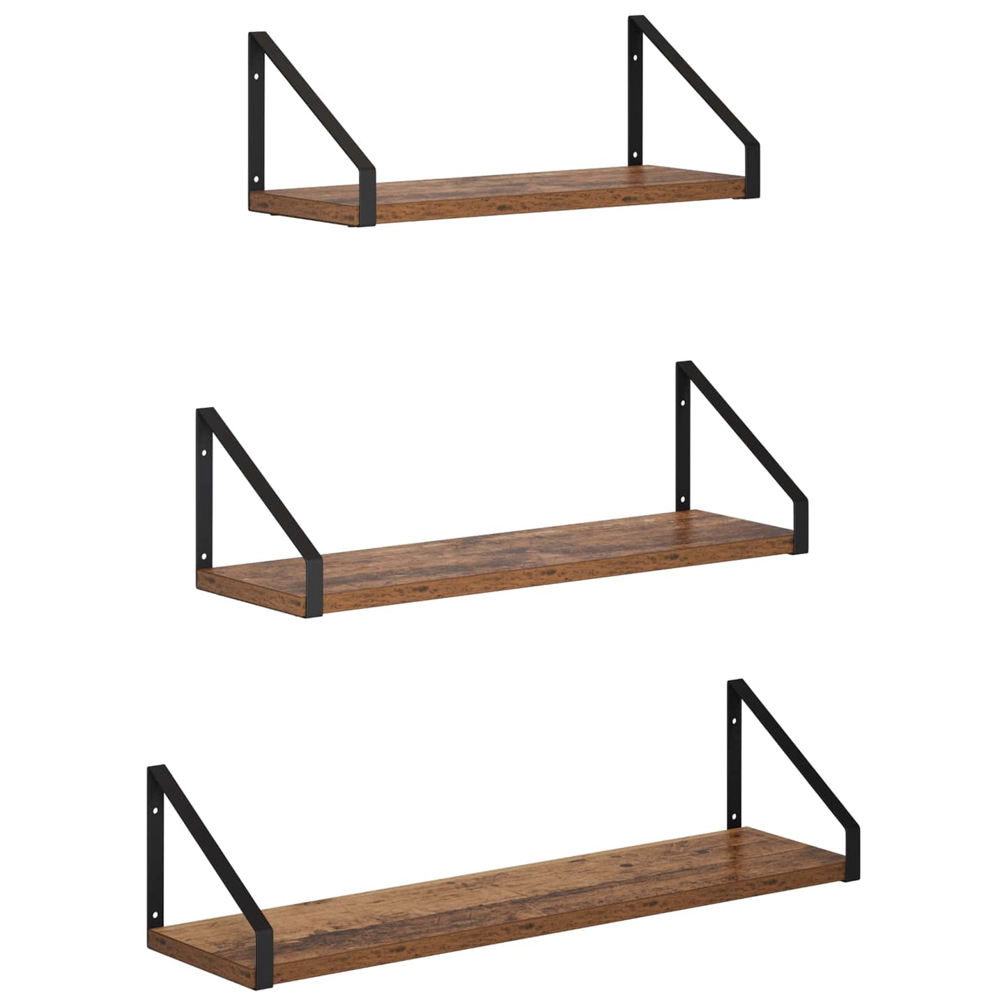 vidaXL Ράφια Τοίχου 3 τμχ. Παλαιωμένο ξύλο 60 x 16 x 15,5 cm
