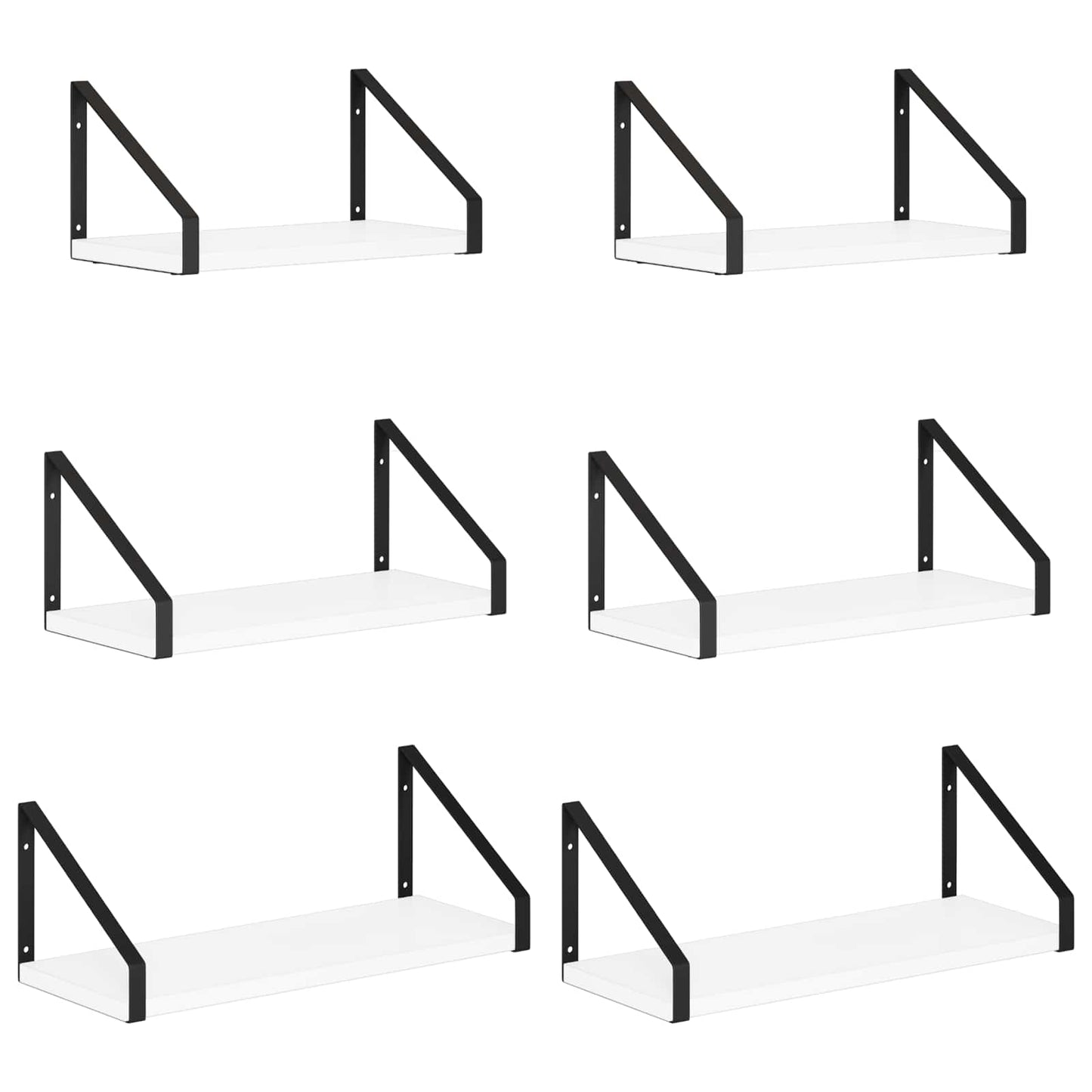 vidaXL Ράφια Τοίχου 6 τμχ. Λευκό 40 x 16 x 15,5 cm