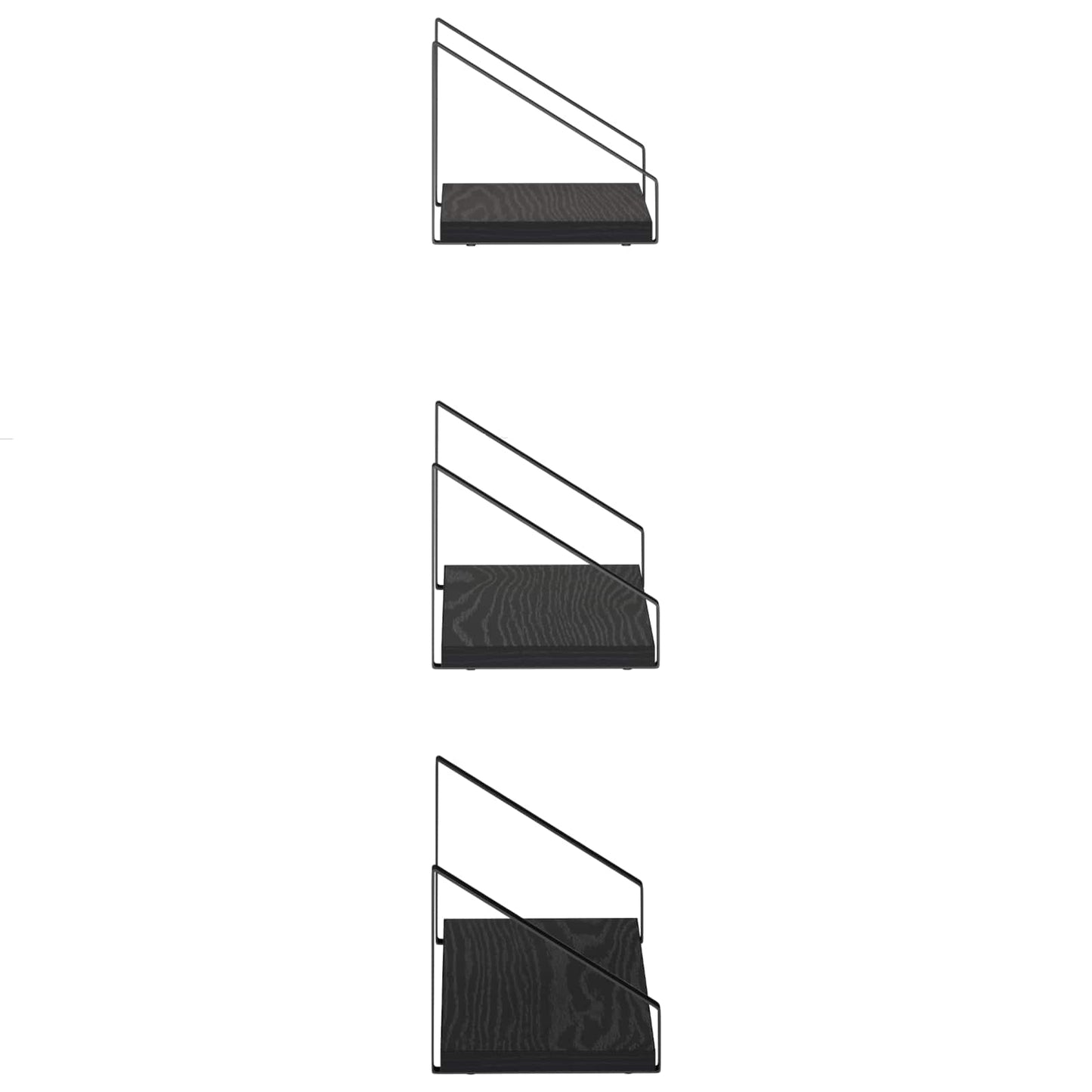 vidaXL Ράφια Τοίχου 6 τμχ. Μαύρη Δρυς 40 x 16 x 15,5 cm