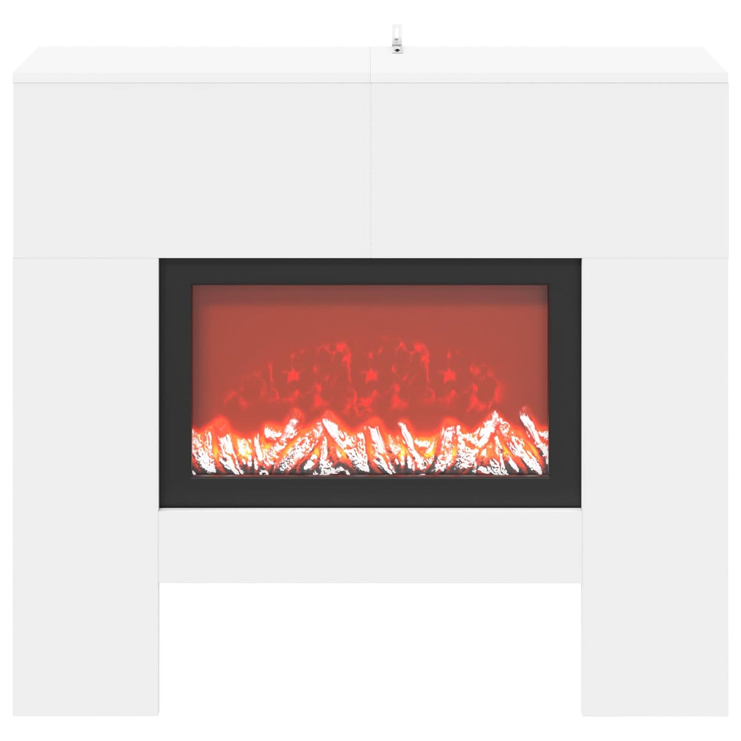 vidaXL Ηλεκτρικό τζάκι Λευκό 100 x 24,5 x 90 cm Επεξεργασμένο ξύλο