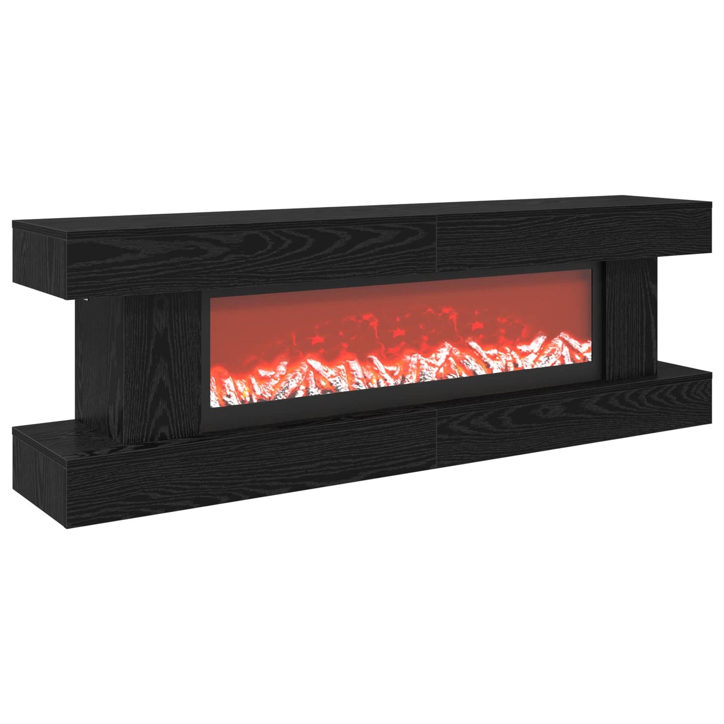 vidaXL Ηλεκτρικό τζάκι Μαύρη Δρυς 150 x 30 x 50 cm Επεξεργασμένο ξύλο
