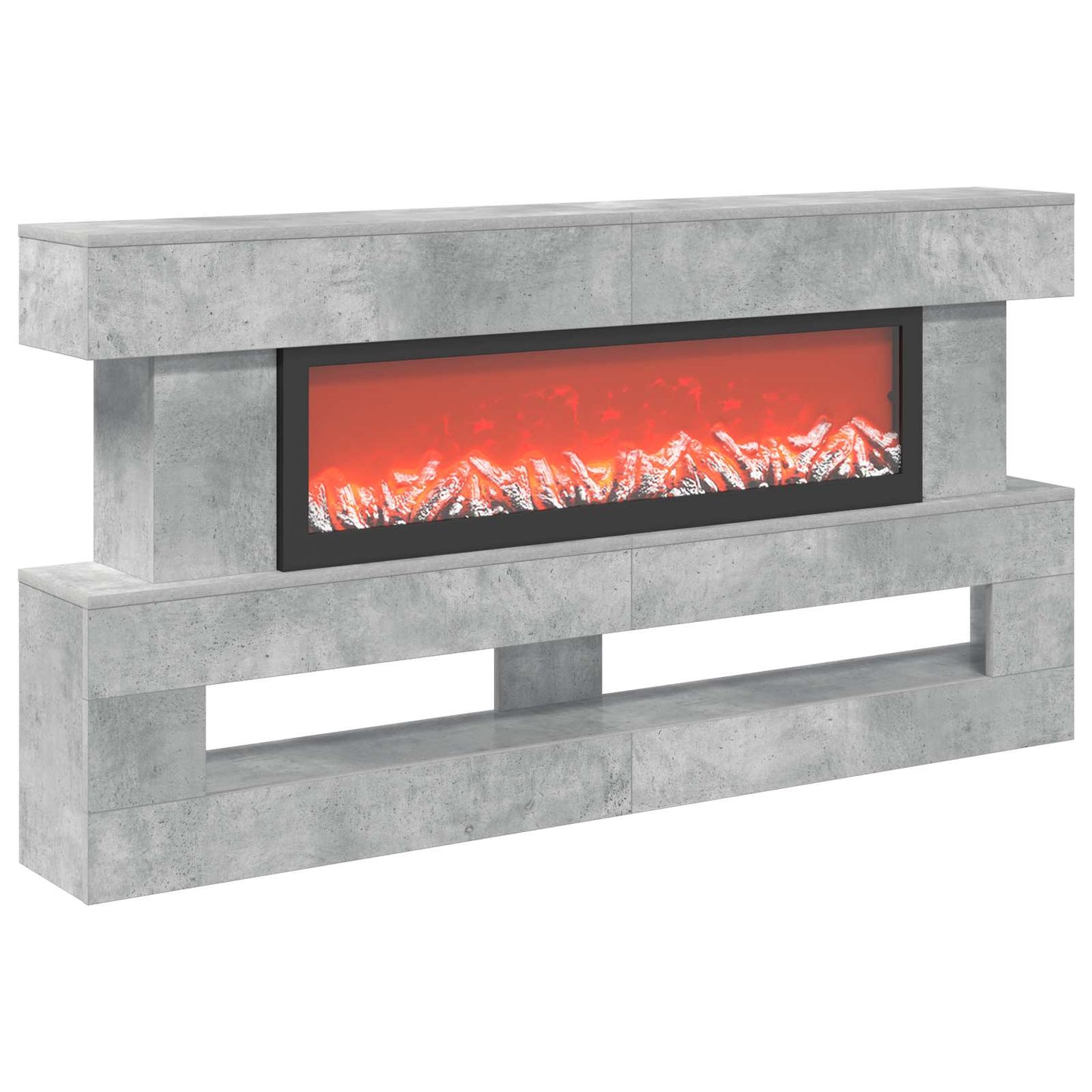 vidaXL Ηλεκτρικό τζάκι Σκυρόδεμα 150 x 21 x 77 cm Επεξεργασμένο ξύλο