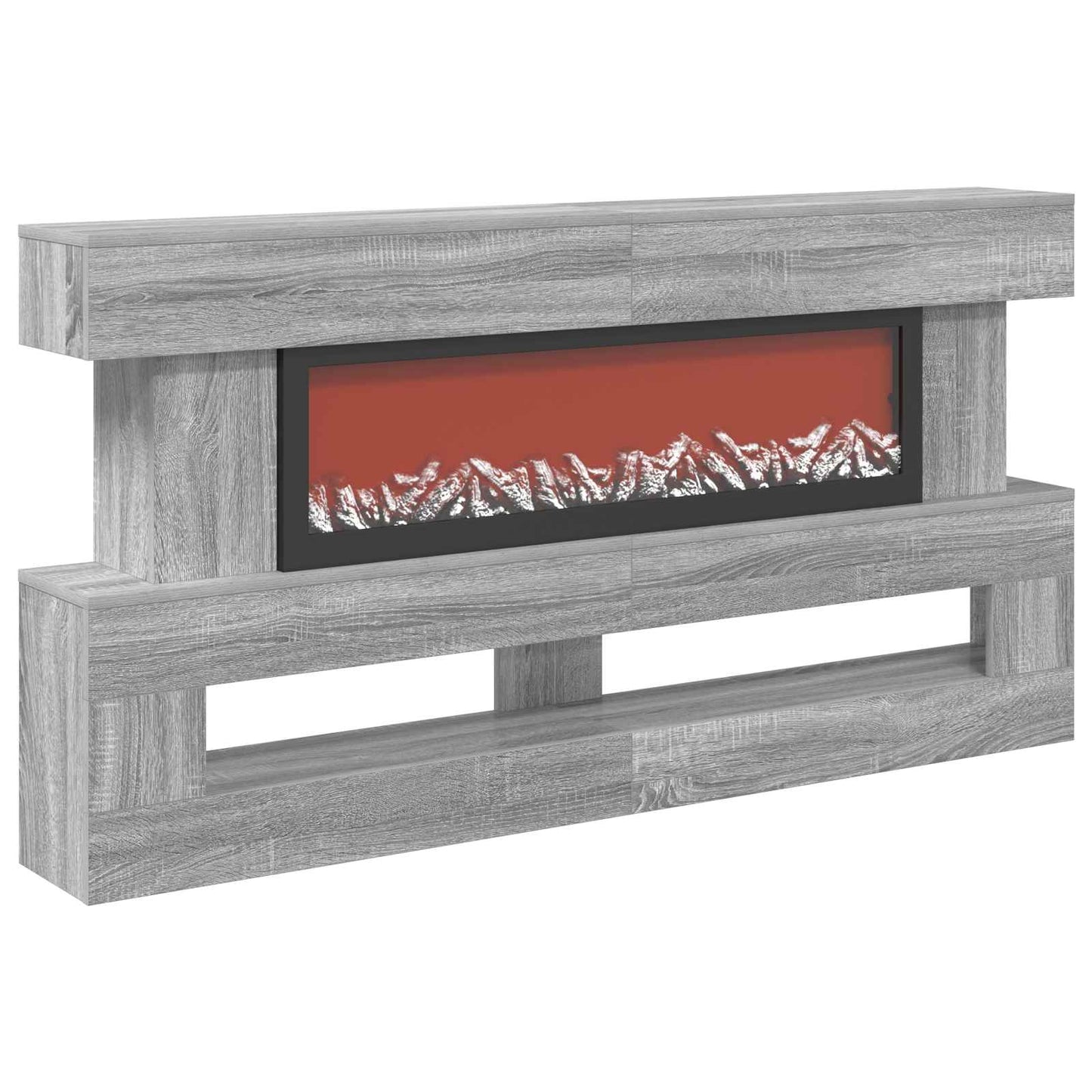 vidaXL Ηλεκτρικό τζάκι Γκρι Sonoma 150 x 21 x 77 cm Επεξεργασμένο ξύλο