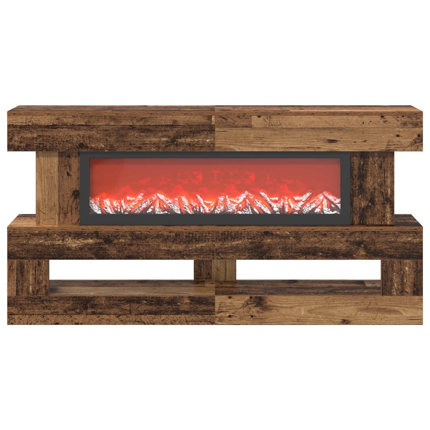 vidaXL Ηλεκτρικό τζάκι Παλαιωμένο ξύλο 150 x 21 x 77 cm